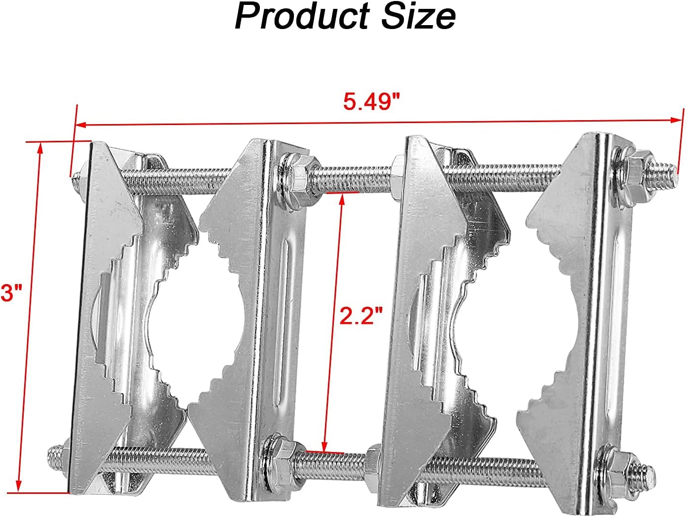 Antenna Mast Clamp V Jaw Block, Mast to Mast/Pole to Pole Mounting Bracket Holder Kit (3 Pack Square Clip & 2 Pack U-Shaped Clip Bundled)