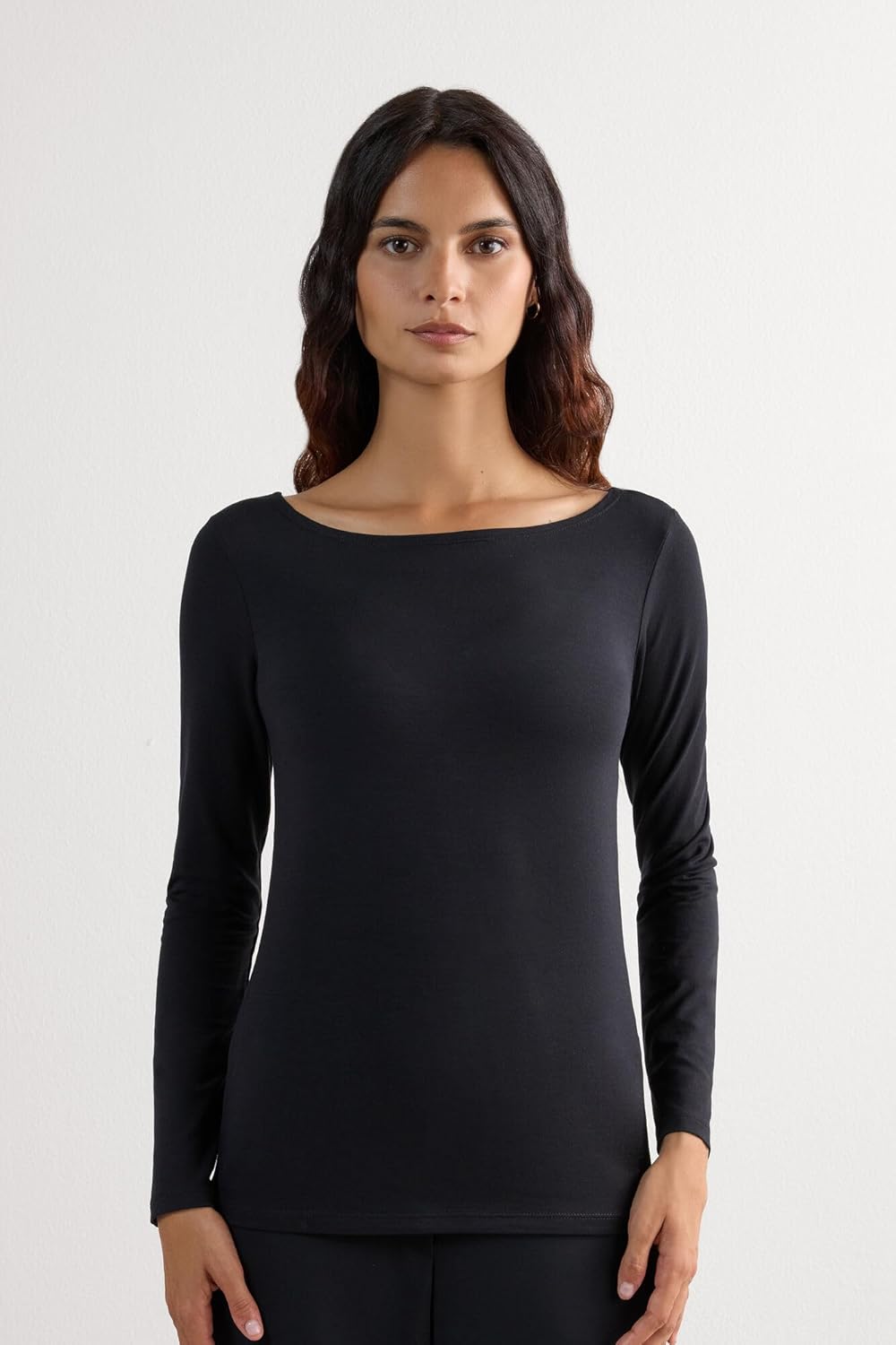 Intimissimi Woman's Long Sleeve Bateau Neck Top in Micromodal - Image 2
