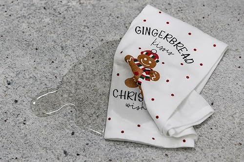 Vista 65 de Serafina Home Toallas de cocina navideñas navideñas: tres toallas de cocina de tejido plano, One Believe, One Oh What Fun y One Santa All is Bright