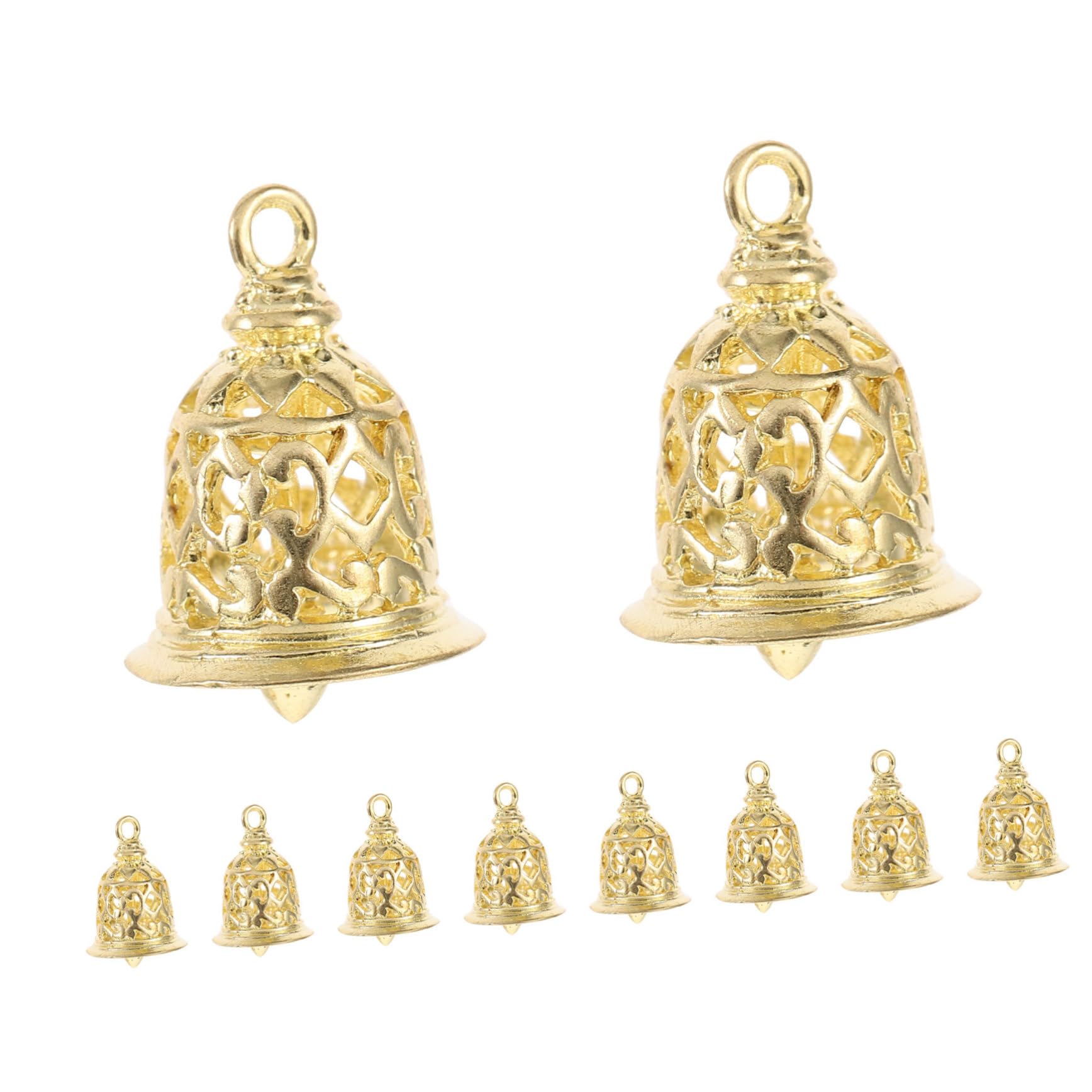Lurrose 20 Pcs Mini Jingle Bells Brass Pendants Jewelry Making Bells for Crafts Accessories for Car Key Holder for Purse Craft Bells Bulk Purse Keychain Bell Golden Liberty Bell Brass Bell