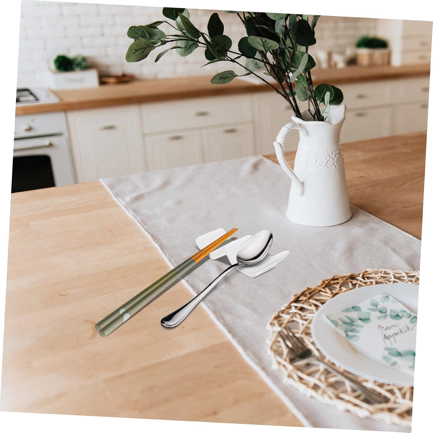 VOSAREA 10pcs Chopstick Rest Holder Chinese Chopsticks Porcelain Fork Spoon Holder Dinner Table Accessory
