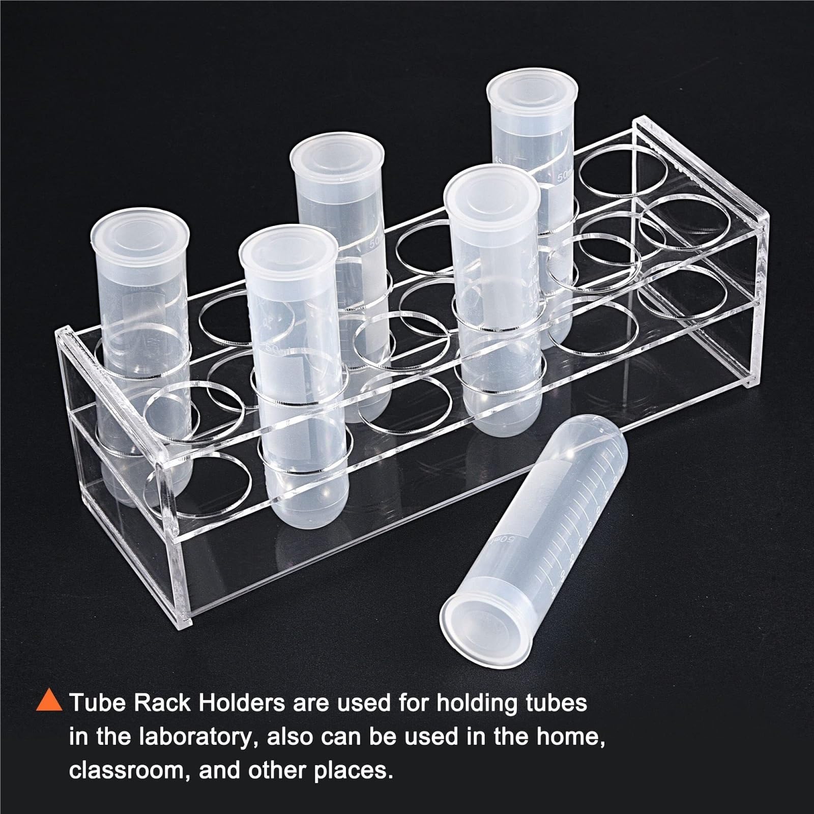 Estante de tubo de prueba de acrílico, Gradilla for tubos de ensayo, 12 pocillos, acrílico transparente, 23x7,5x7,5cm, for experimentos laboratorio 50ml