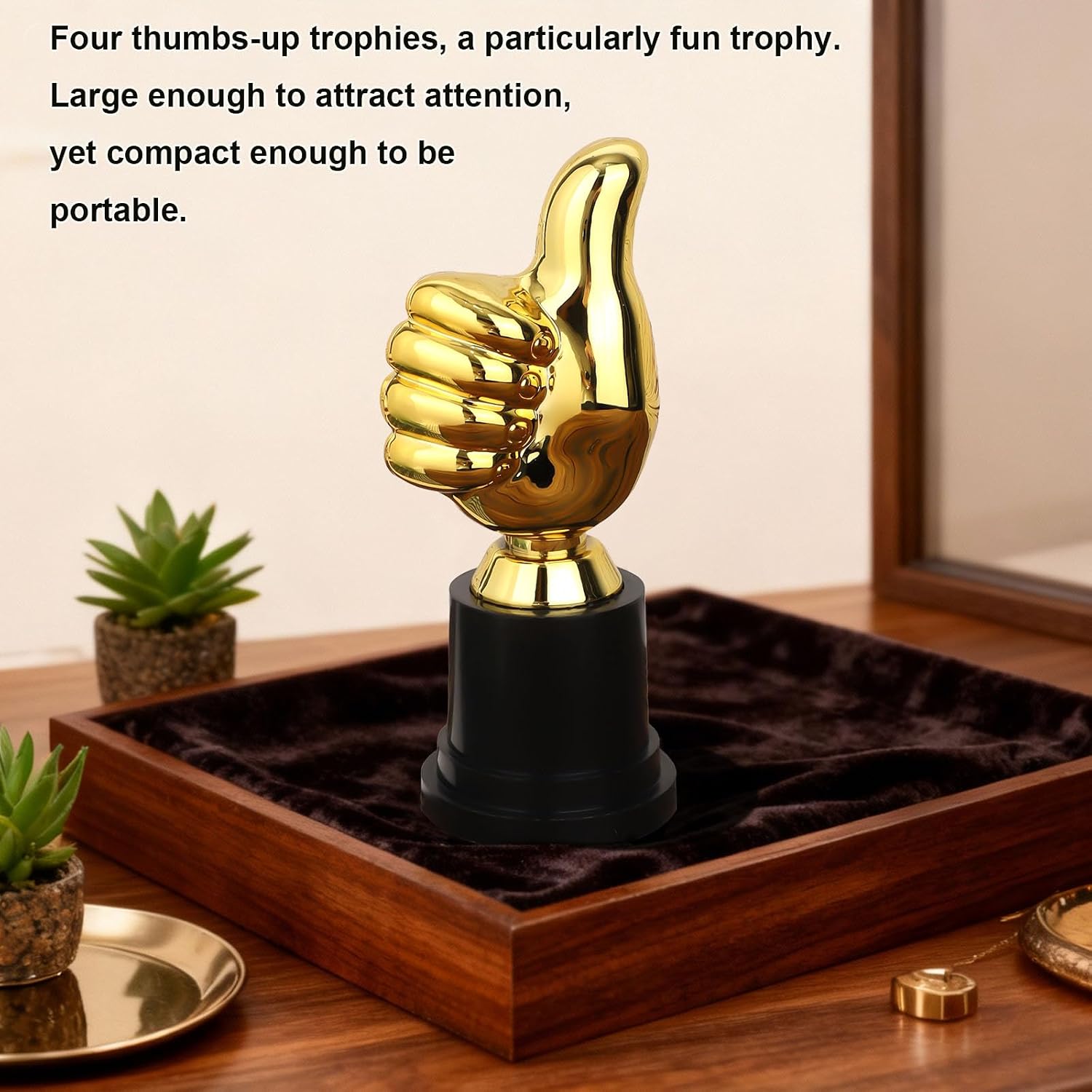Gosknor Golden Thumbs Up Trophy, 13cm/5.12in