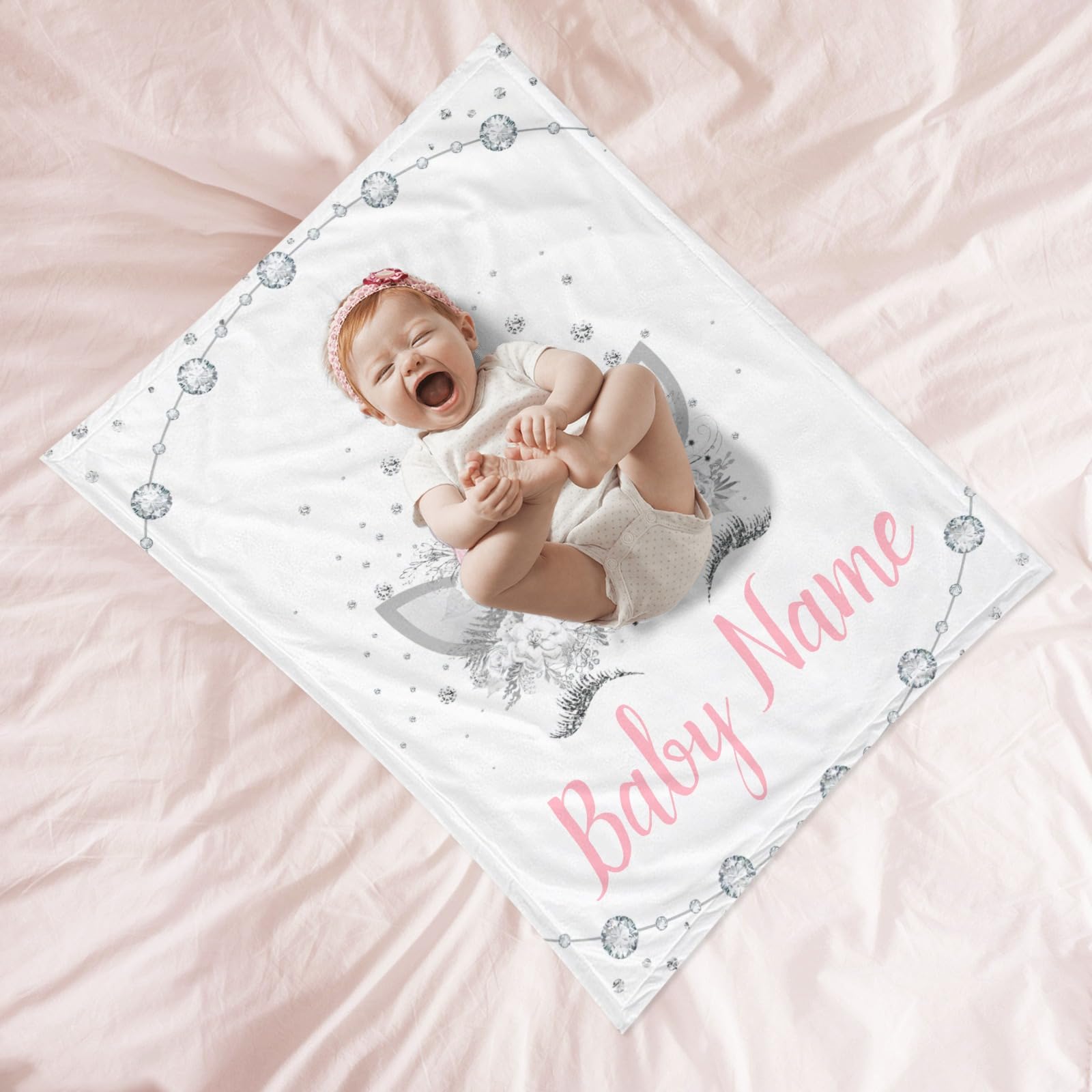 Made In USA Baby Boy Animal Blanket,Baby Blanket Elephant,Giraffe With Name, Personalized Baby Boy Blanket, Newborn Boy Gift