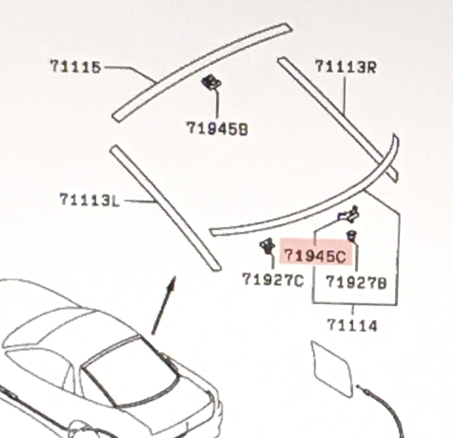 Genuine Mitsubishi OE Tailgate Hatch Lower Reveal Molding Clips MB645379 - Set of 7 Clips - 3000GT Compatible with Dodge Stealth