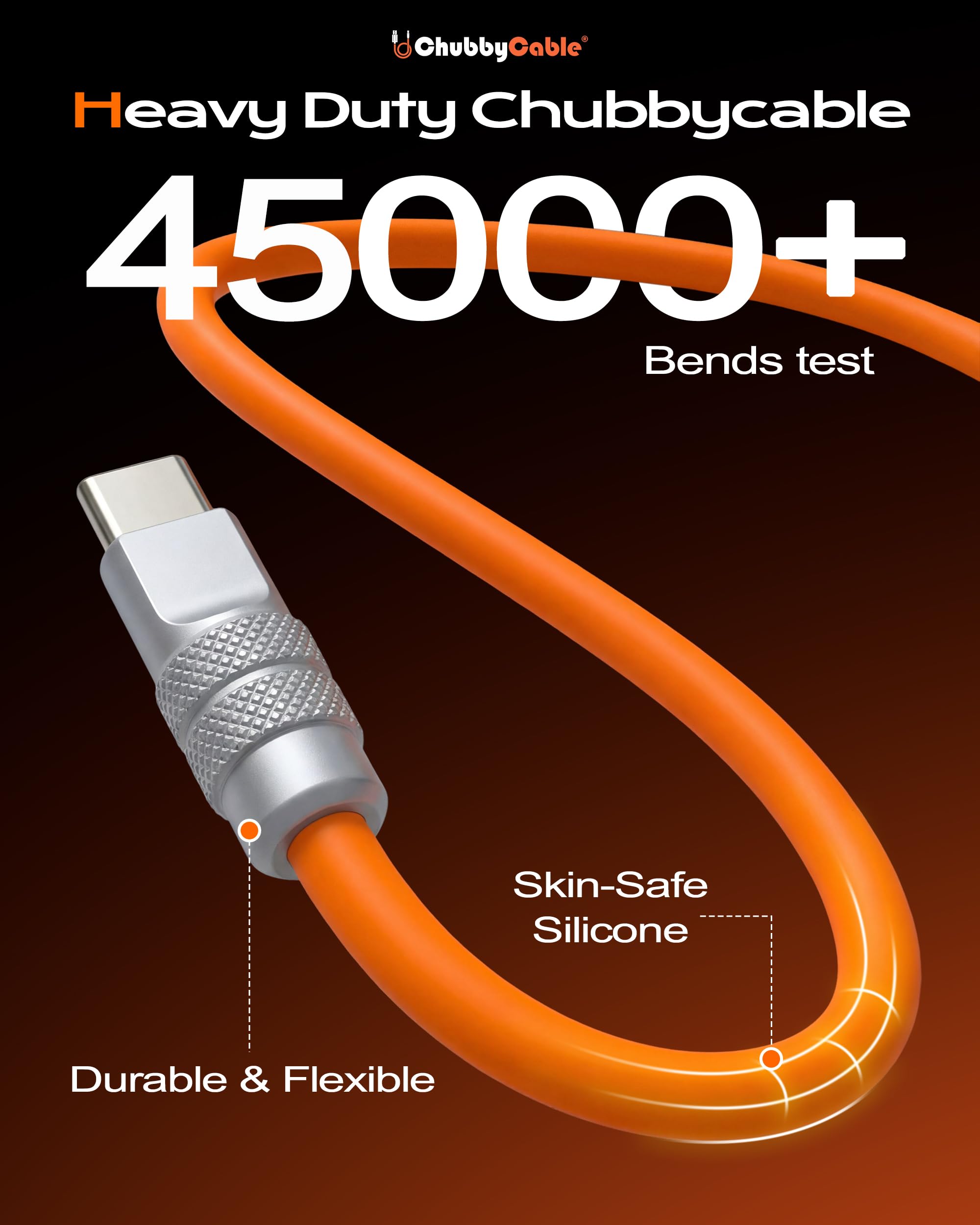 chubbycable Caricabatterie magnetico per Apple Watch Cavo USB-C portatile 1,2 m morbido silicone cavo di ricarica compatibile con Apple Watch Series 11/10/9/8/7 SE Ultra 3/2 AirPods custodia di