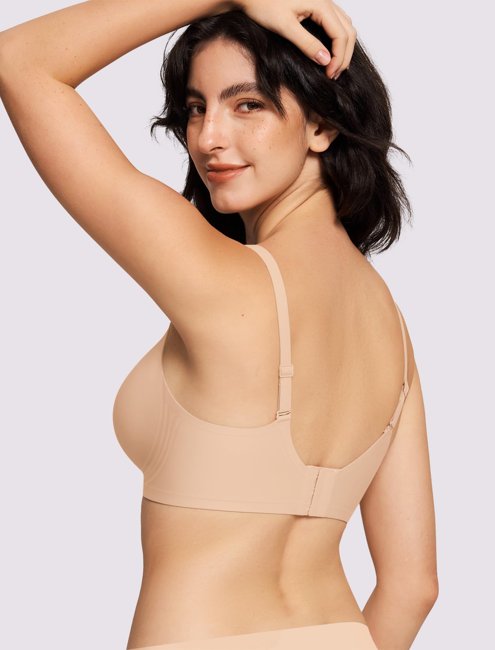 LetsJoli Sujetadores inalámbricos para mujer, sin aros, sin costuras, push-up, cobertura completa, bralette, cómodo sujetador diario