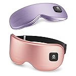 Heated Eye Mask - Cordless Eye Mask for Dry Eyes, Eye Relief, Improved Sleep, Washable Eye Heating pad for Travel and with Replaceable Shell (Rose Pink)