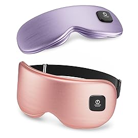 Heated Eye Mask - Cordless Eye Mask for Dry Eyes, Eye Relief, Improved Sleep, Washable Eye Heating pad for Travel and with Replaceable Shell (Rose Pink)