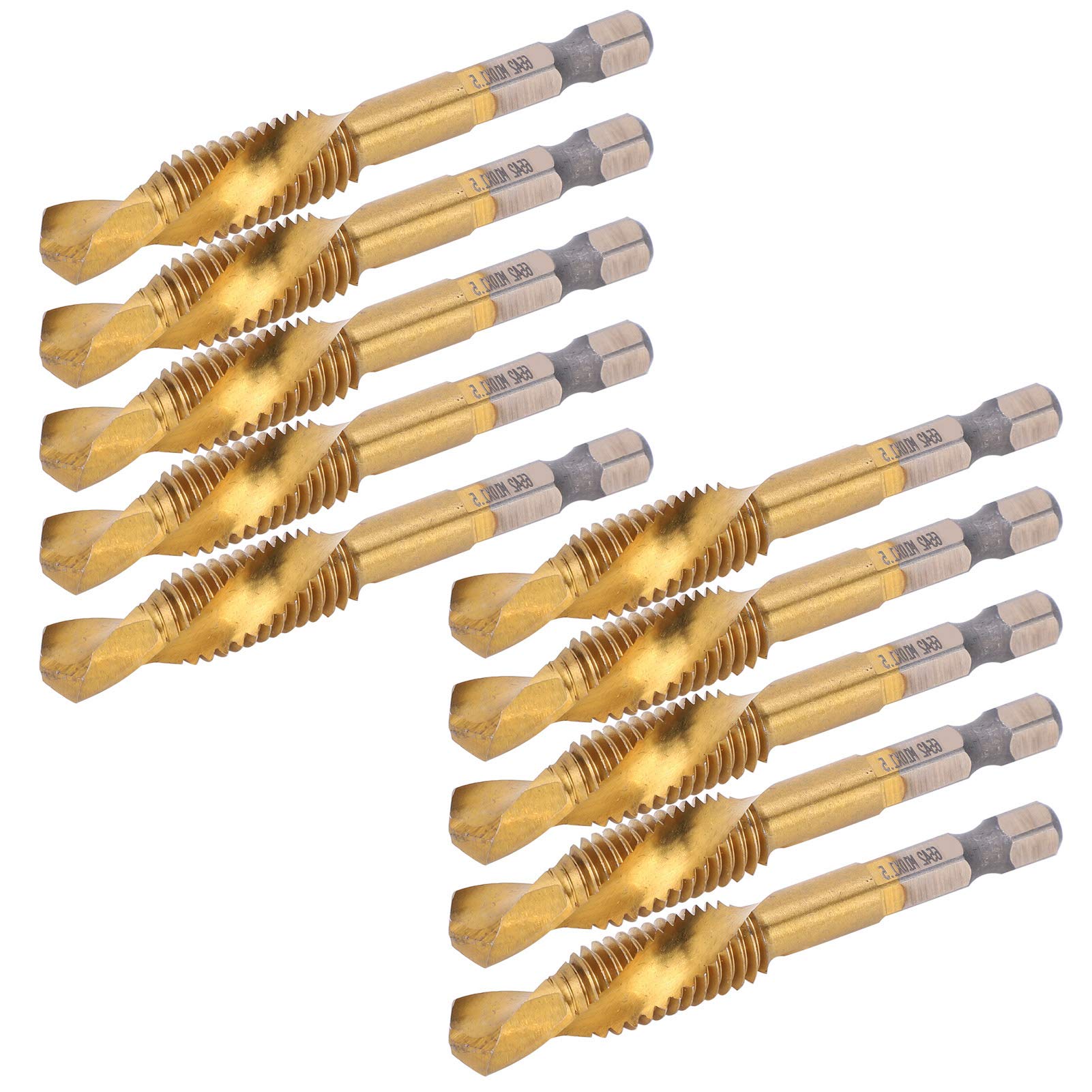 10 punte per maschiatura con rivestimento in Ti M10 HSS trapano con codolo a 6 angoli utensile per maschiatura vite accessorio per macchina