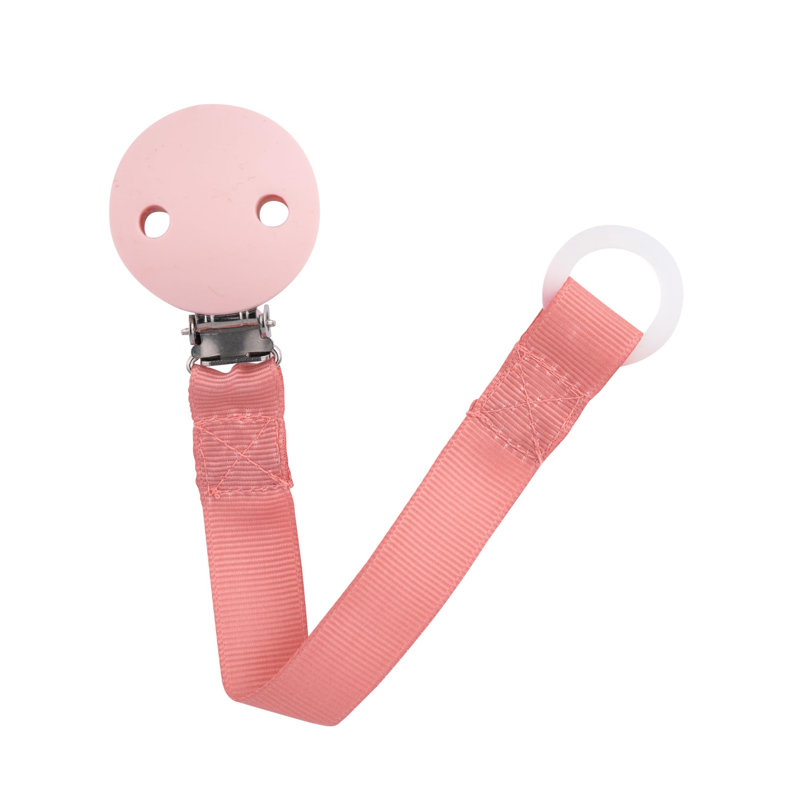 babynova Dummy Chain with Fabric Strap, Clip and Silicone Ring, Soother Holder for Baby, Fits Any Pacifier, Stroller Acessory