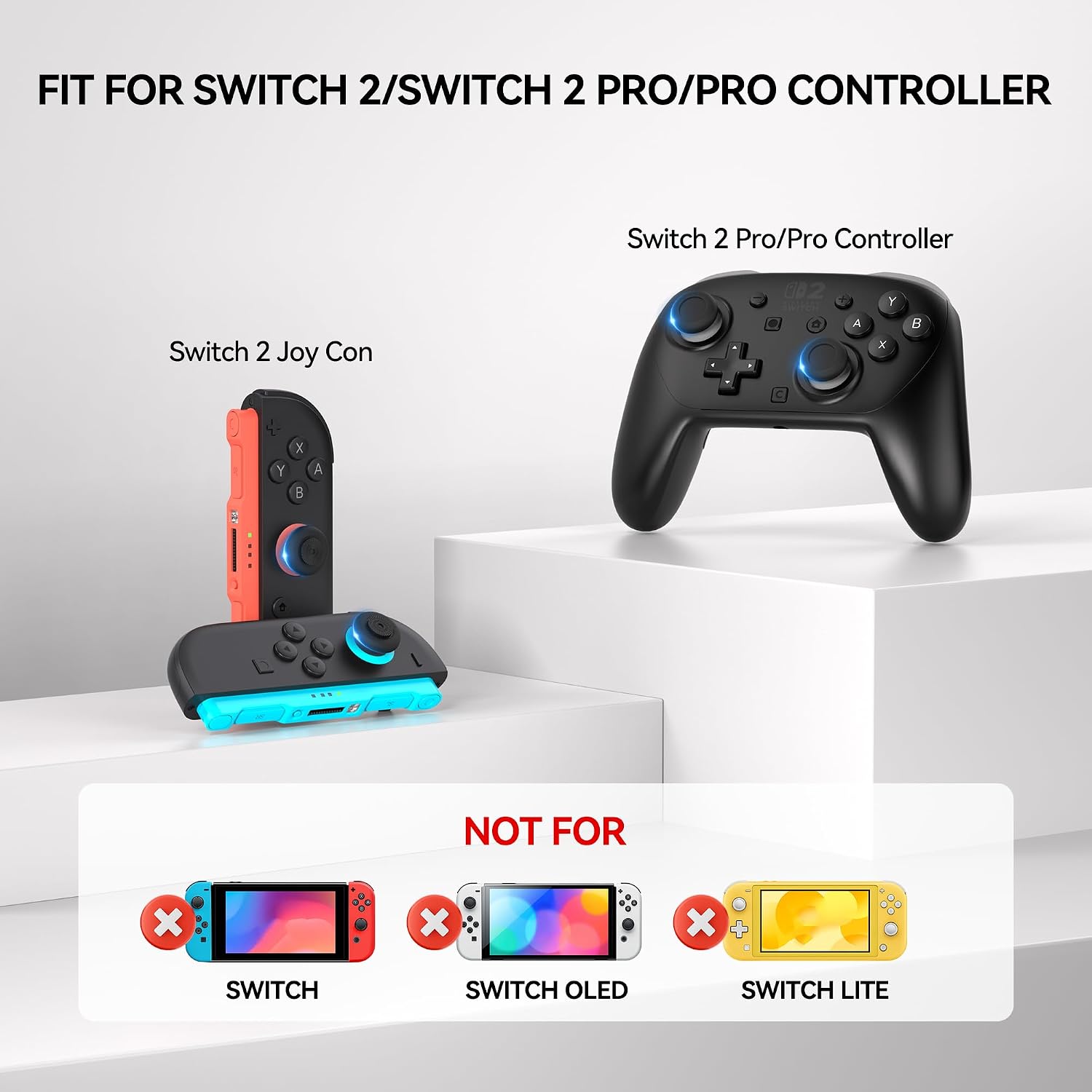 NEWDERY Thumb Grips for Nintendo Switch 2/Pro Controller,Joystick Caps for Joycon 2, Anti-Slip Silicone, Ergonomic Button Covers for Enhanced Precision, Comfort & Protection, Durable Stick Grips 3 716+SPmzPQL. AC SL1500
