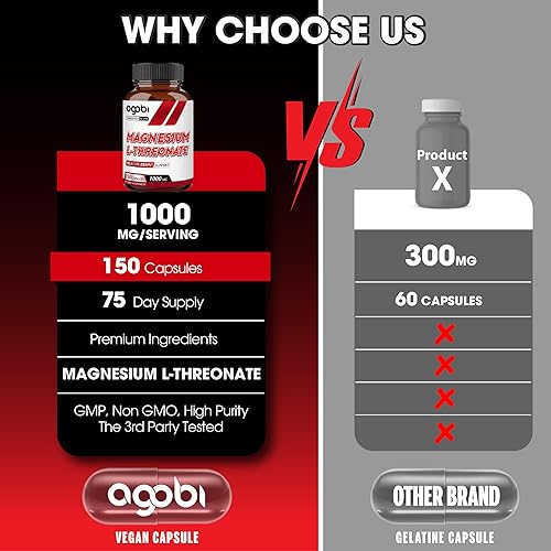Miniatura 4 de Suplemento L-treonato de magnesio de 1000 mg - 150 píldoras - Fórmula concentrada de fuerza - Sin gluten, sin OMG