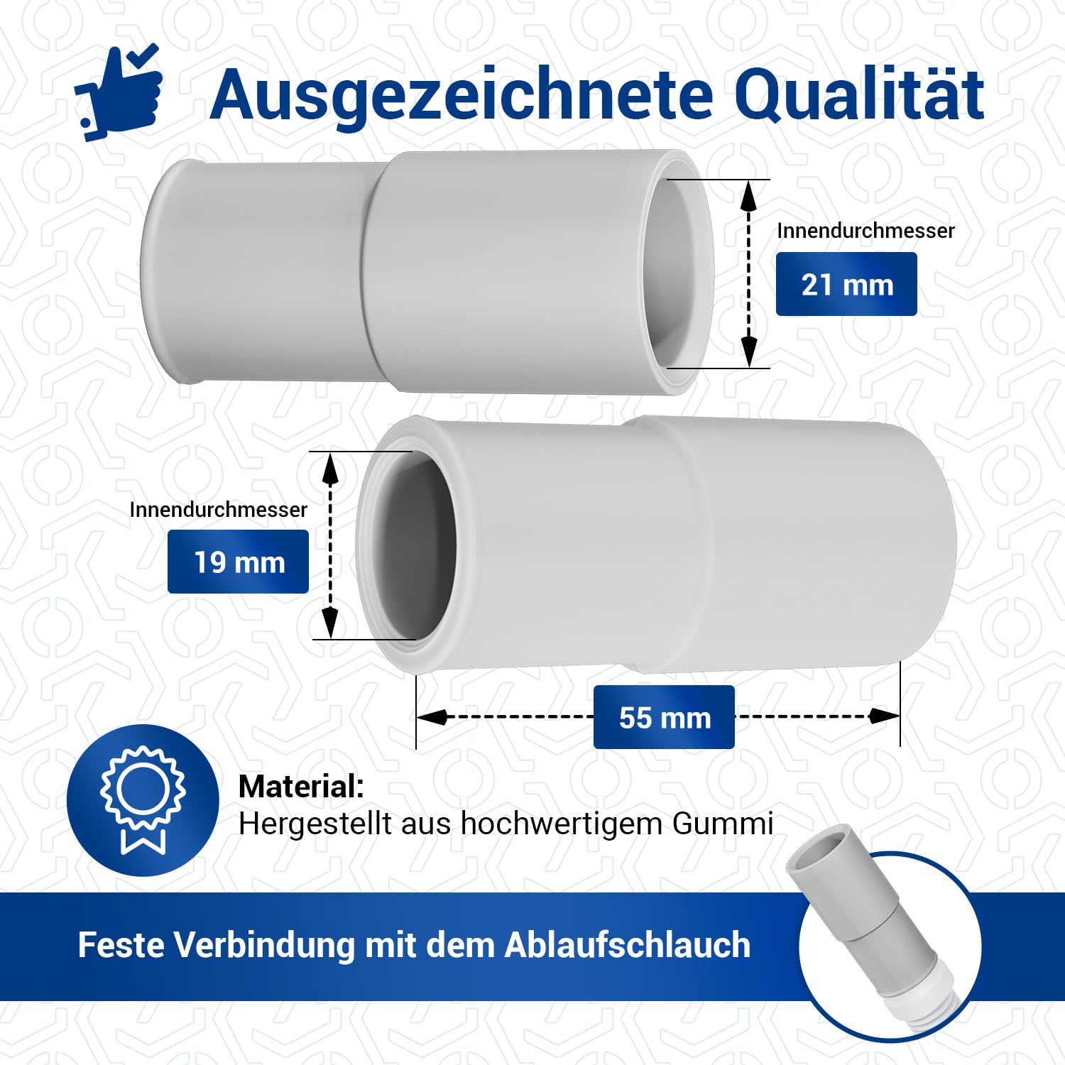Łącznik węża odpływowego do pralki/zmywarki 1 szt 19-21mm