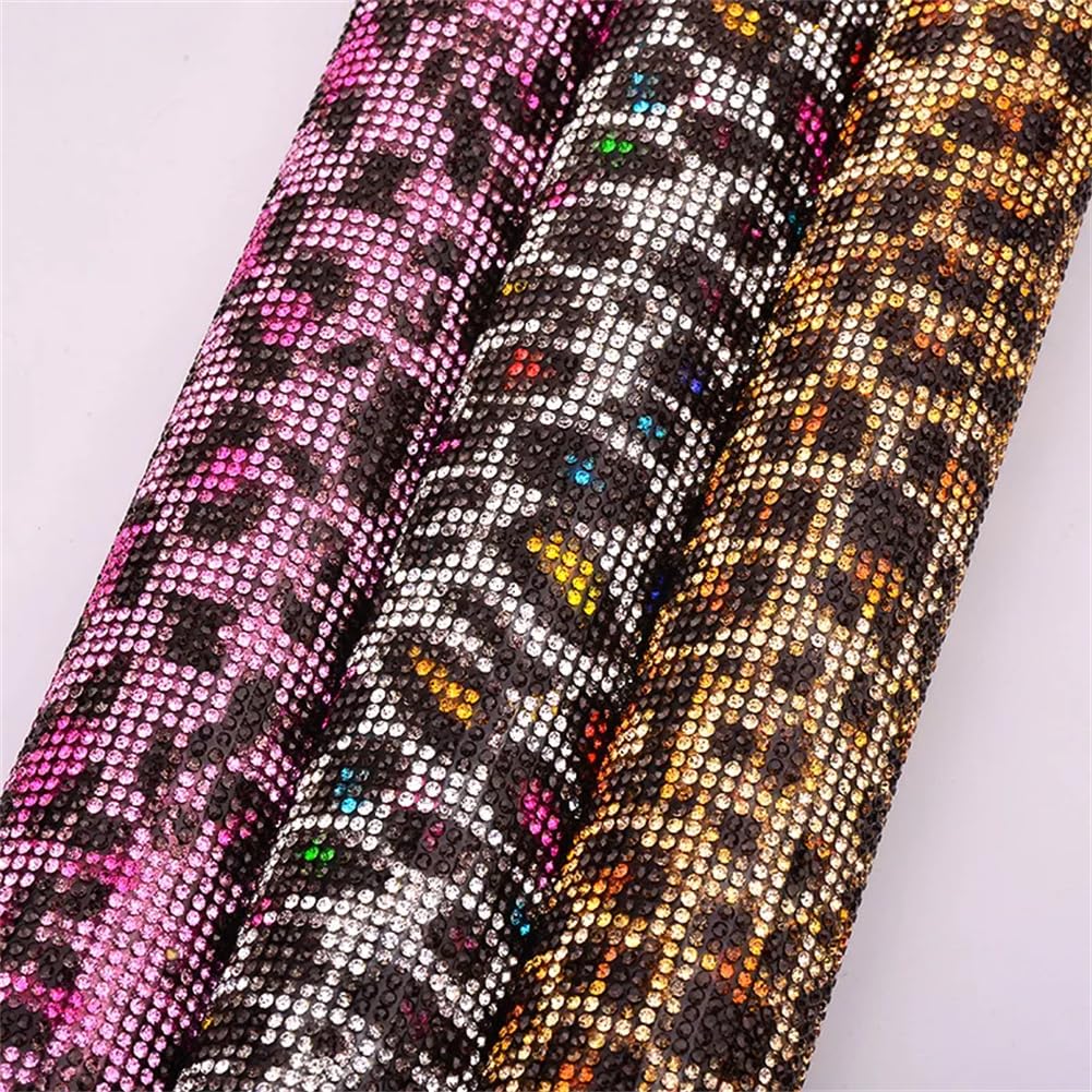 24 x 40 cm Topaze claire Hotfix Verre Strass Bordure en maille Cristal Feuilles de tissu Hot Fix Patchs Crystal AB Hotfix Design