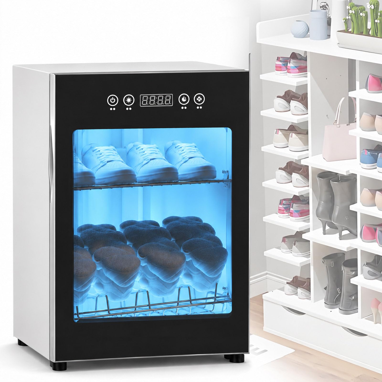 Armadietto Elettrico Asciugascarpe da 400W per 6-8Paia 2-Tier