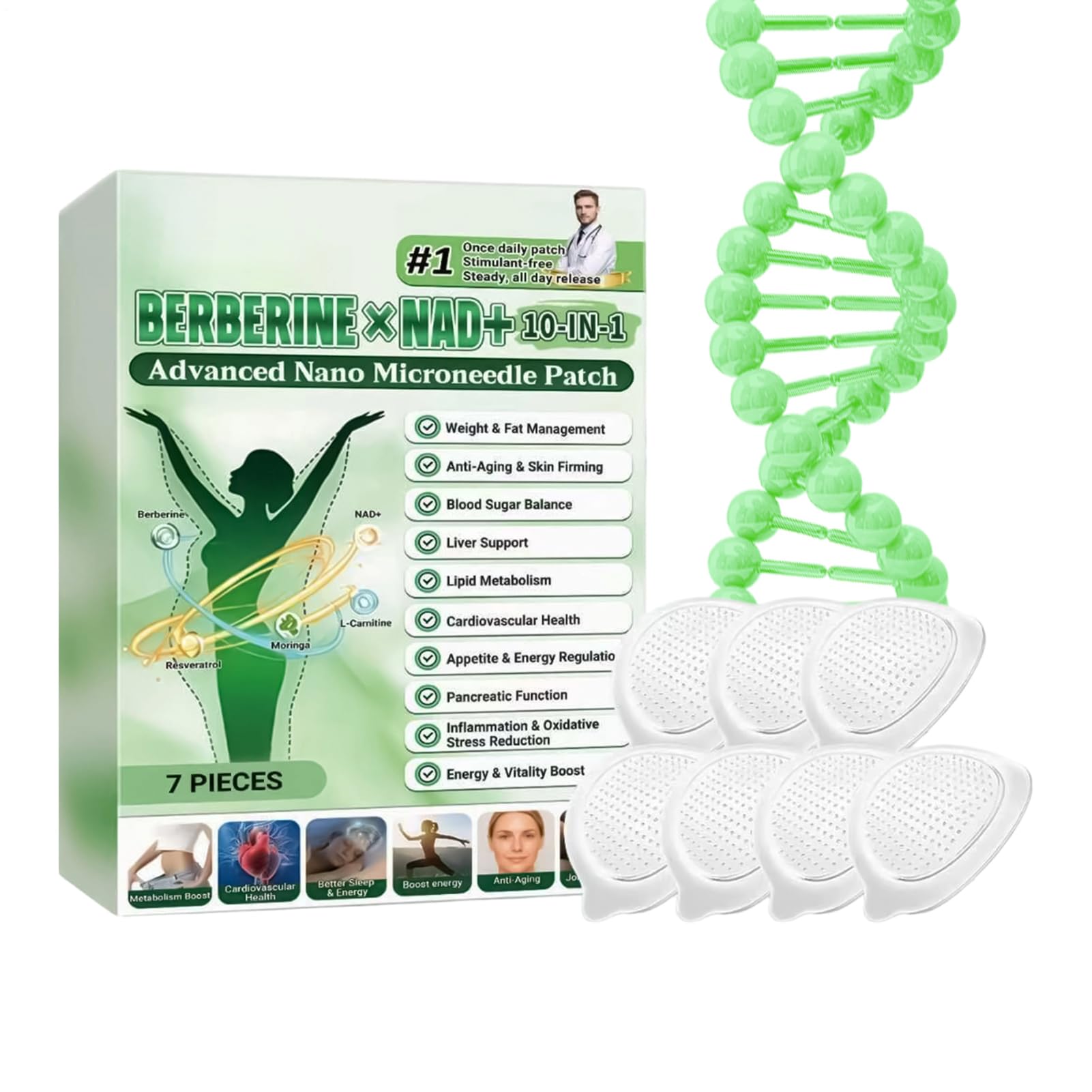 Weight Loss Patches | 7 Count Body Stickers 10 in 1,Belly Button Patch | for Men Women Travel Nighttime Morning Home Daily Routine