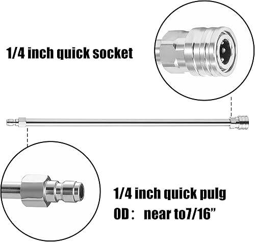 Miniatura 7 de M MINGLE Accesorio limpiador de superficie para lavadora a presión de 14 pulgadas, varita de extensión, lanza de lavadora eléctrica