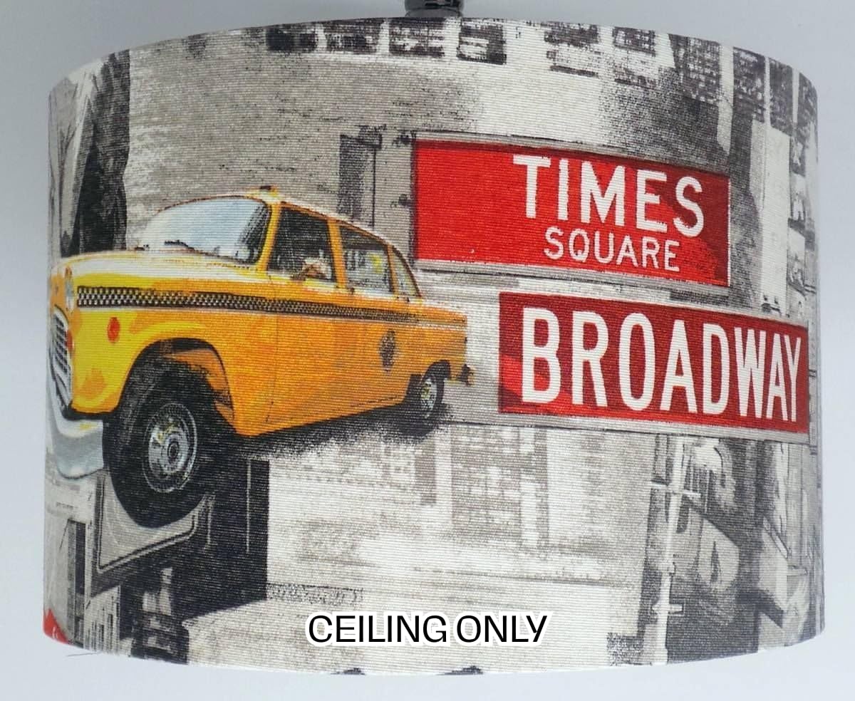 Kushade Yellow 8" New York Taxi Manhattan Statue Of Liberty Ceiling Lamp Shade