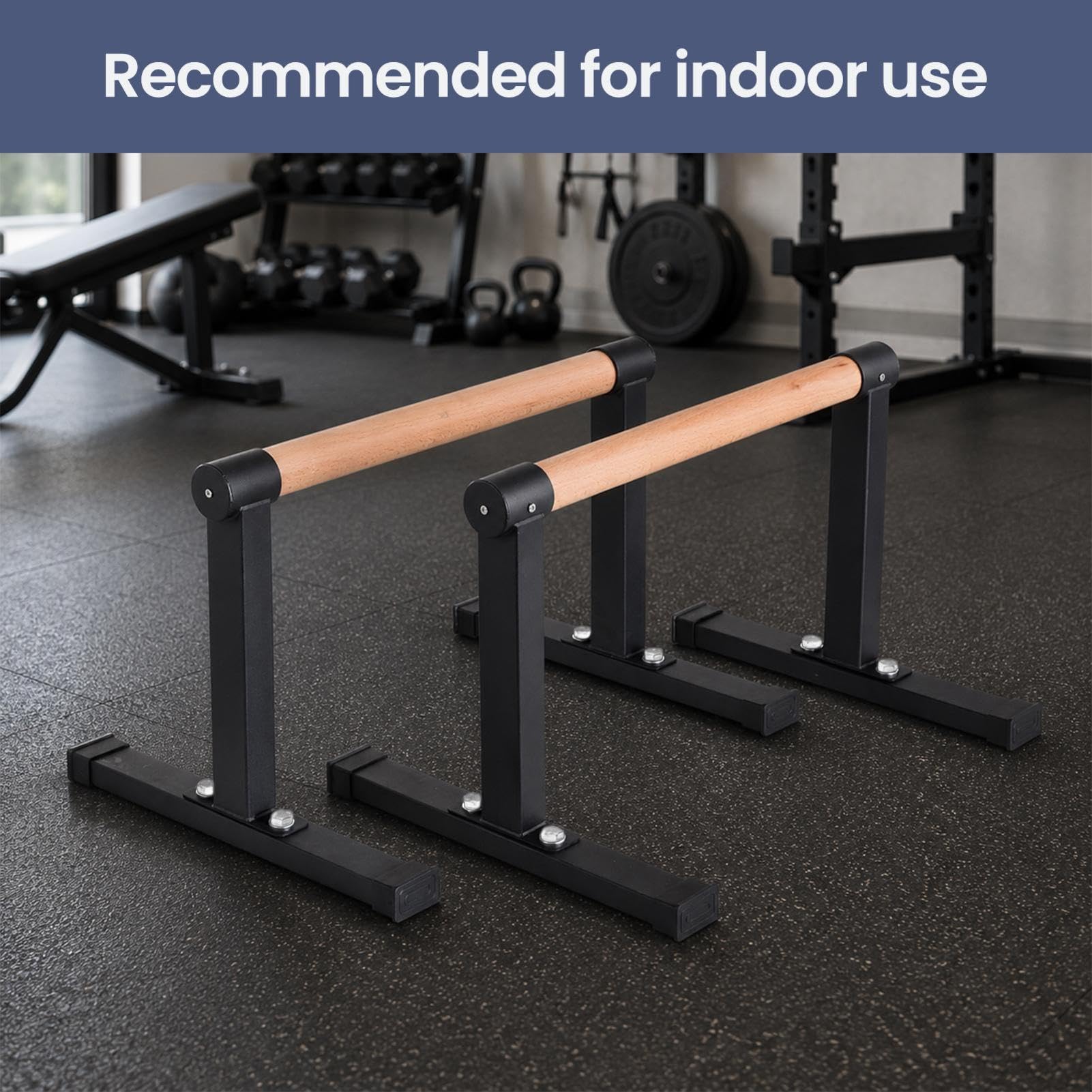 Parallettes - Asas de madera para flexiones con asas antideslizantes de