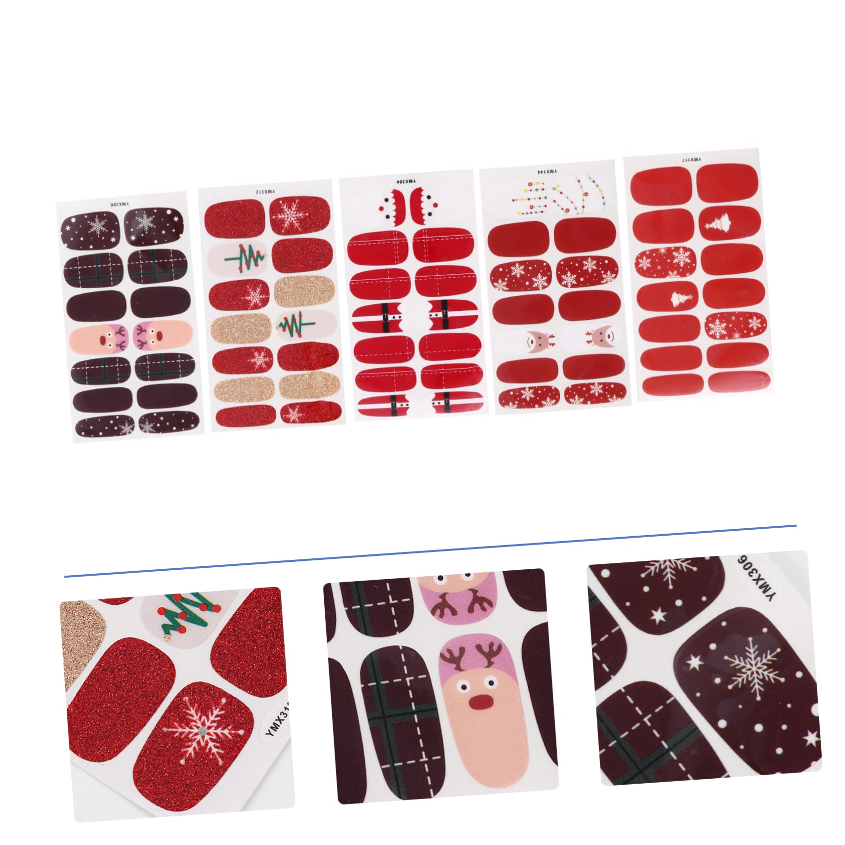 Healeved 30fogli Adesivi Per Unghie Natalizi Autoadesivi Decorazioni Per Unghie Stile Invernale Per Natale Vari Design Festivi