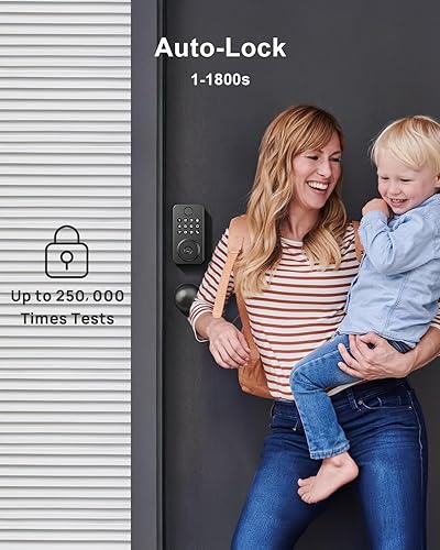 Miniatura 4 de NBBX Cerradura inteligente de huellas dactilares para puerta delantera cerradura de puerta de entrada sin llave, cerrojo digital con teclado
