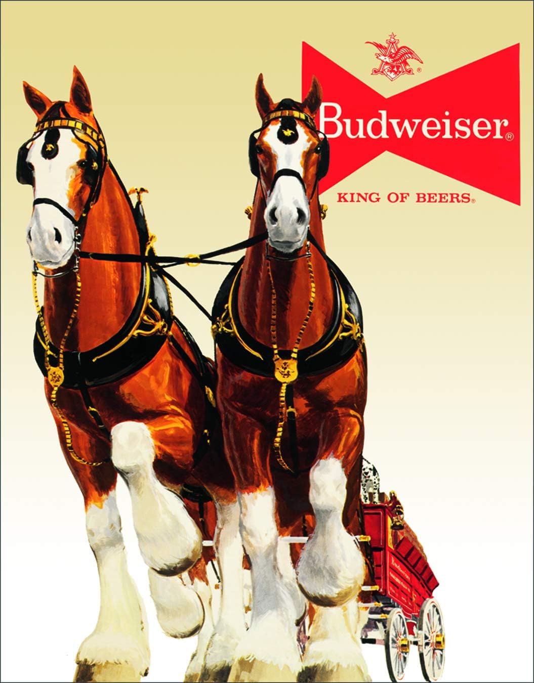 Desperate Enterprises Budweiser Historic Label Tin Sign - Nostalgic Vintage Metal Wall Décor - Made in USA