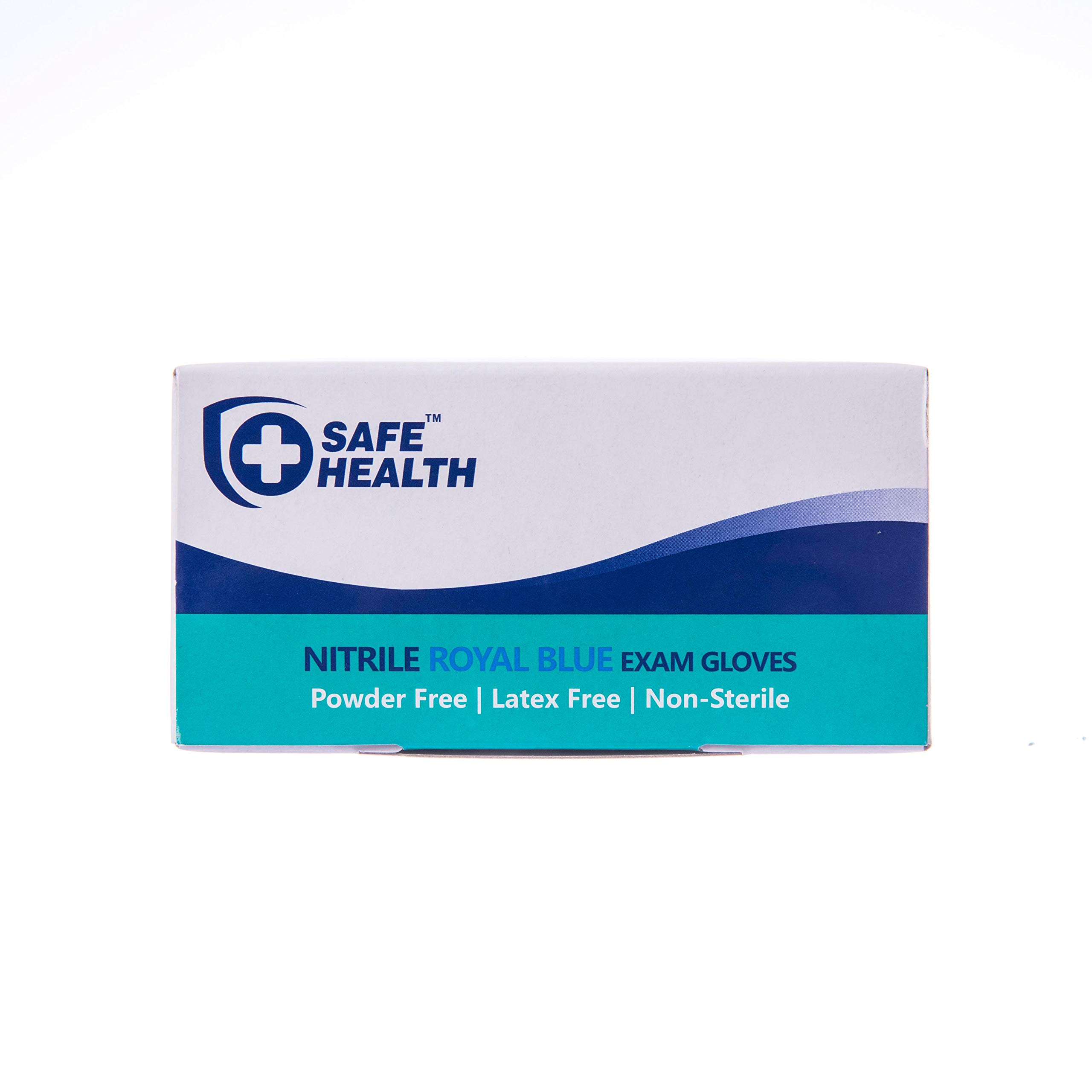 Safe Health Blue Nitrile Exam Gloves,100-Count S M L XL,3.5 Mil Free of Powder-Latex,Disposable-Textured,Clinic-Office-Daily,Medical,First-Aid,Clinics,Cooking,Cleaning,Puncture-Resistant,FIY1063G