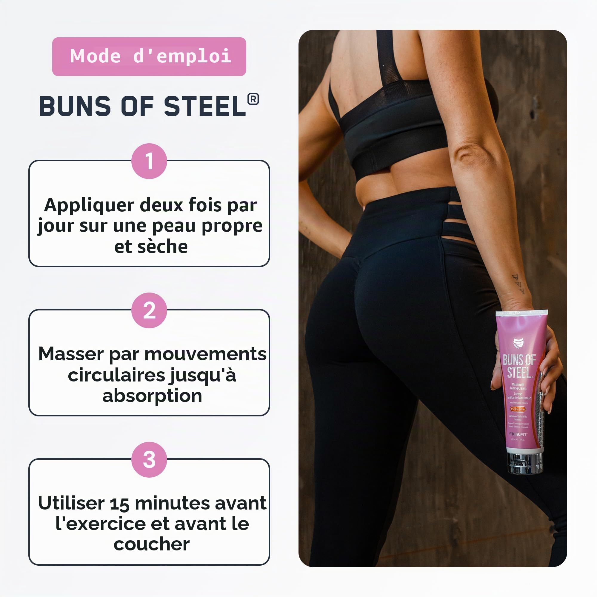 Protan Buns Of Steel - Crème tonnifiante maximal pour le corps 237 ml