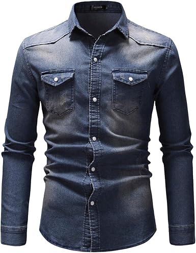 Mens Dress Shirts Long Sleeve Slim Fit 