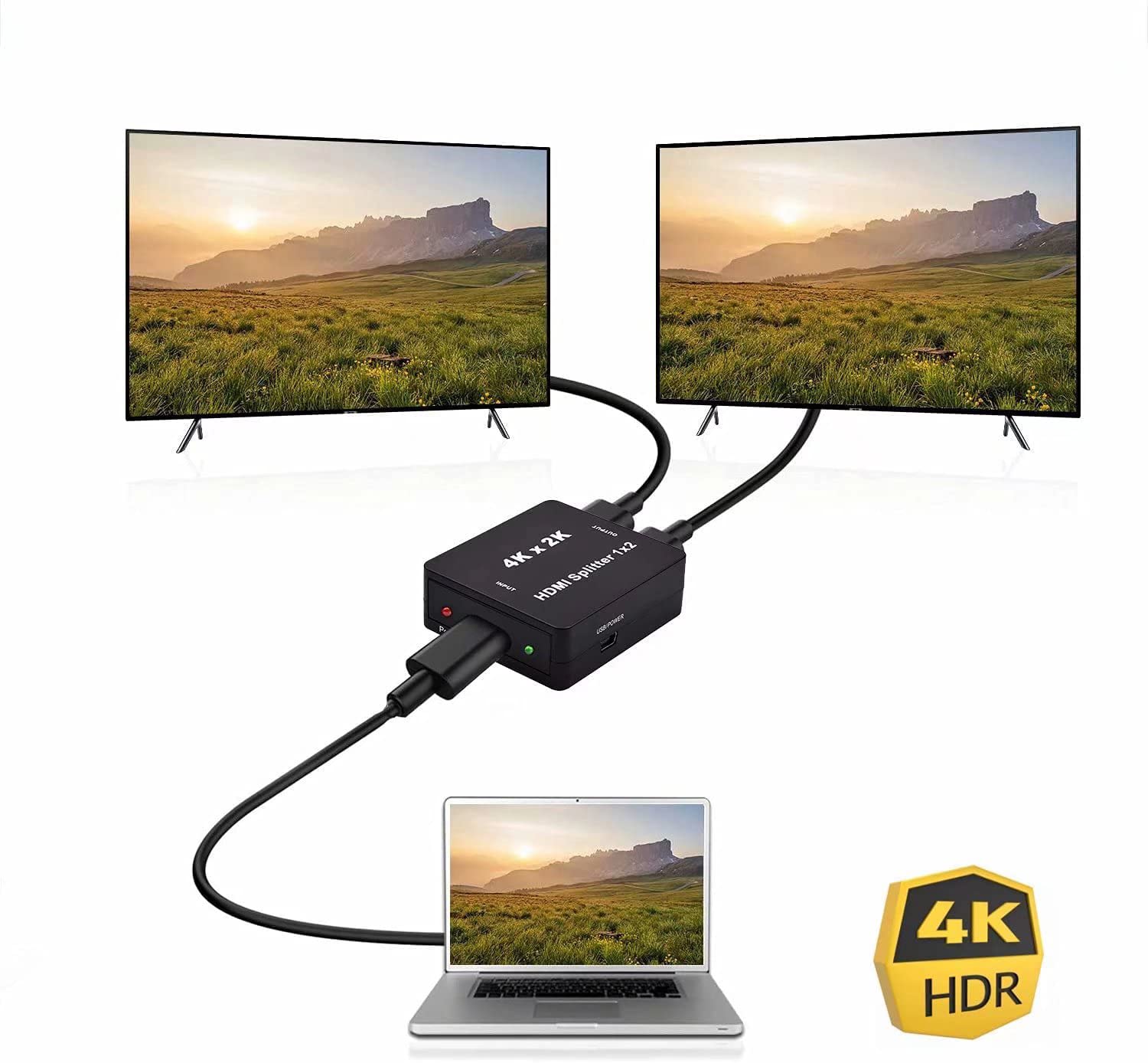 CHICHIYANG 1 In 2 Out HDMI Splitter 1080P 1X2 HDCP Stripper