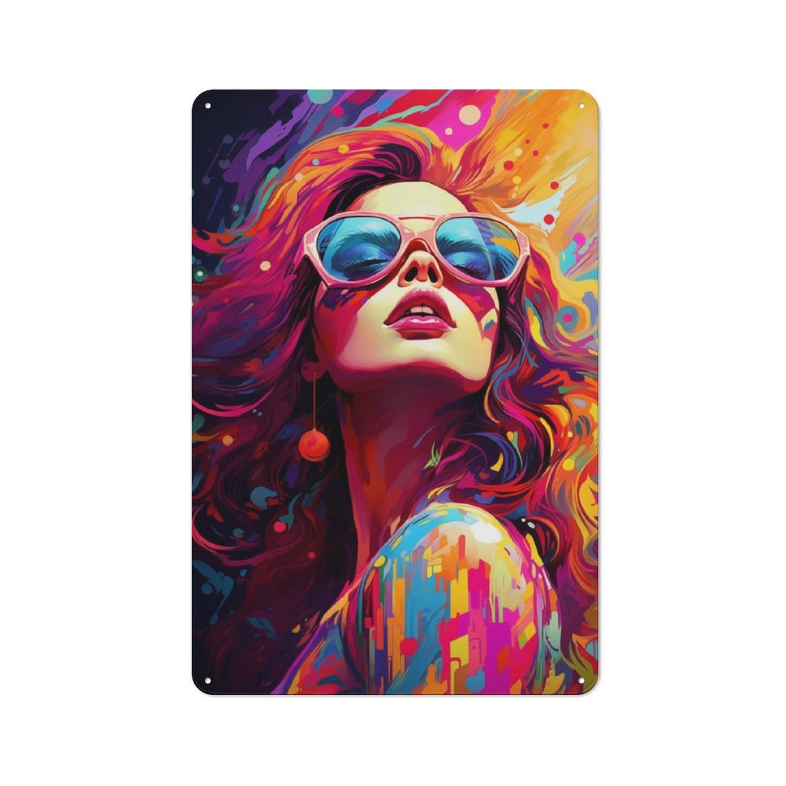 Junmoney Girls No3 Tin Wall Plaque 30X20cm With For Living Room Or Hallway, For Garage, Workshop And Man Cave Decoration