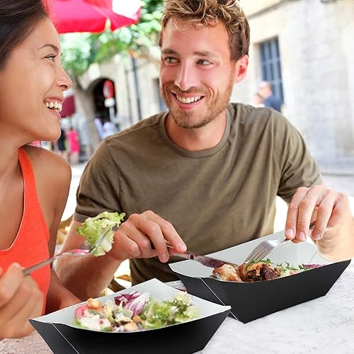 Miniatura 7 de Bandeja de papel desechable para alimentos, barcos de alimentos, resistente a la grasa, bandeja de palomitas de maíz para servir nachos, tacos,
