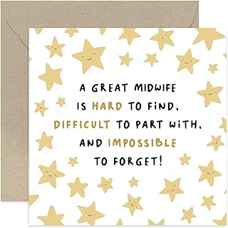 Old English Co. Thank You Card for Midwife Nurse - Appreciation Card for Maternity Ward Hospital - Midwifery Unit, Birth Centrem Labour Thank You Card for Baby Arrival | Blank Inside with Envelope