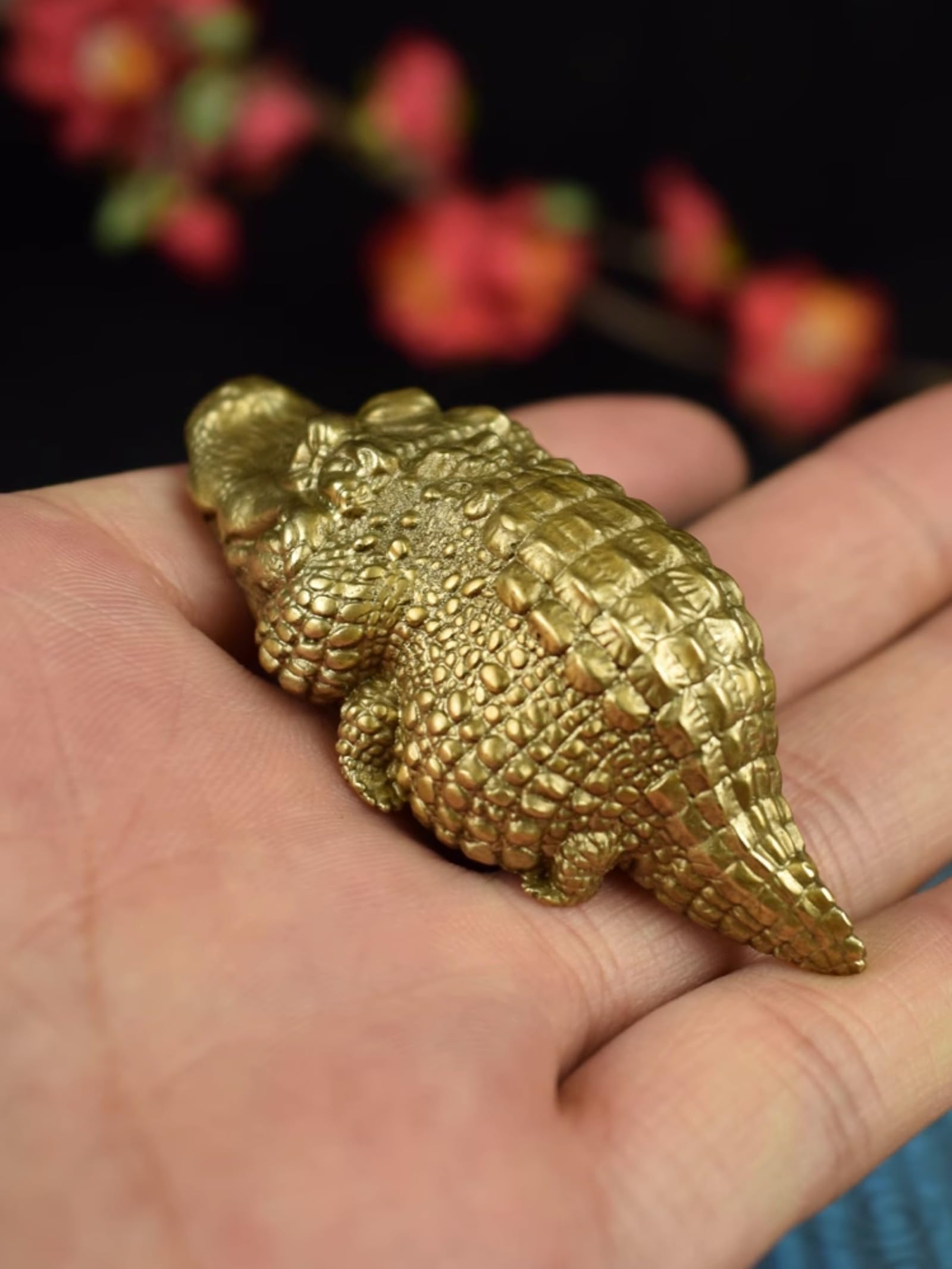 Miniaturowe Figurki Z Litego Mosiądzu, Figurki Krokodyla Z Brązu, Figurki Zwierząt, Rzeźby Na Biurko, Bonsai, Piaskownica, Dekoracja Samochodu, Akcesoria Do Nauki, Obciążnik Do Papieru
