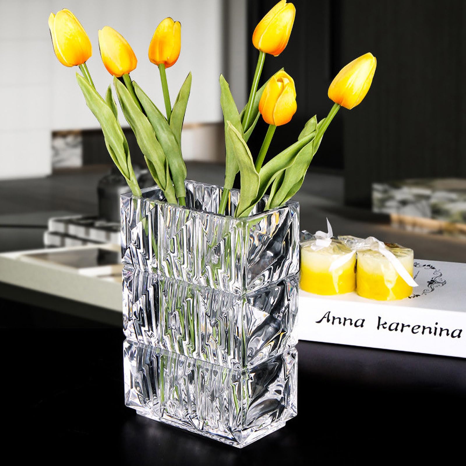 Vases Pour Centres De Table Vase En Verre De 28 Cm Grand Vase à Fleurs Décoratif