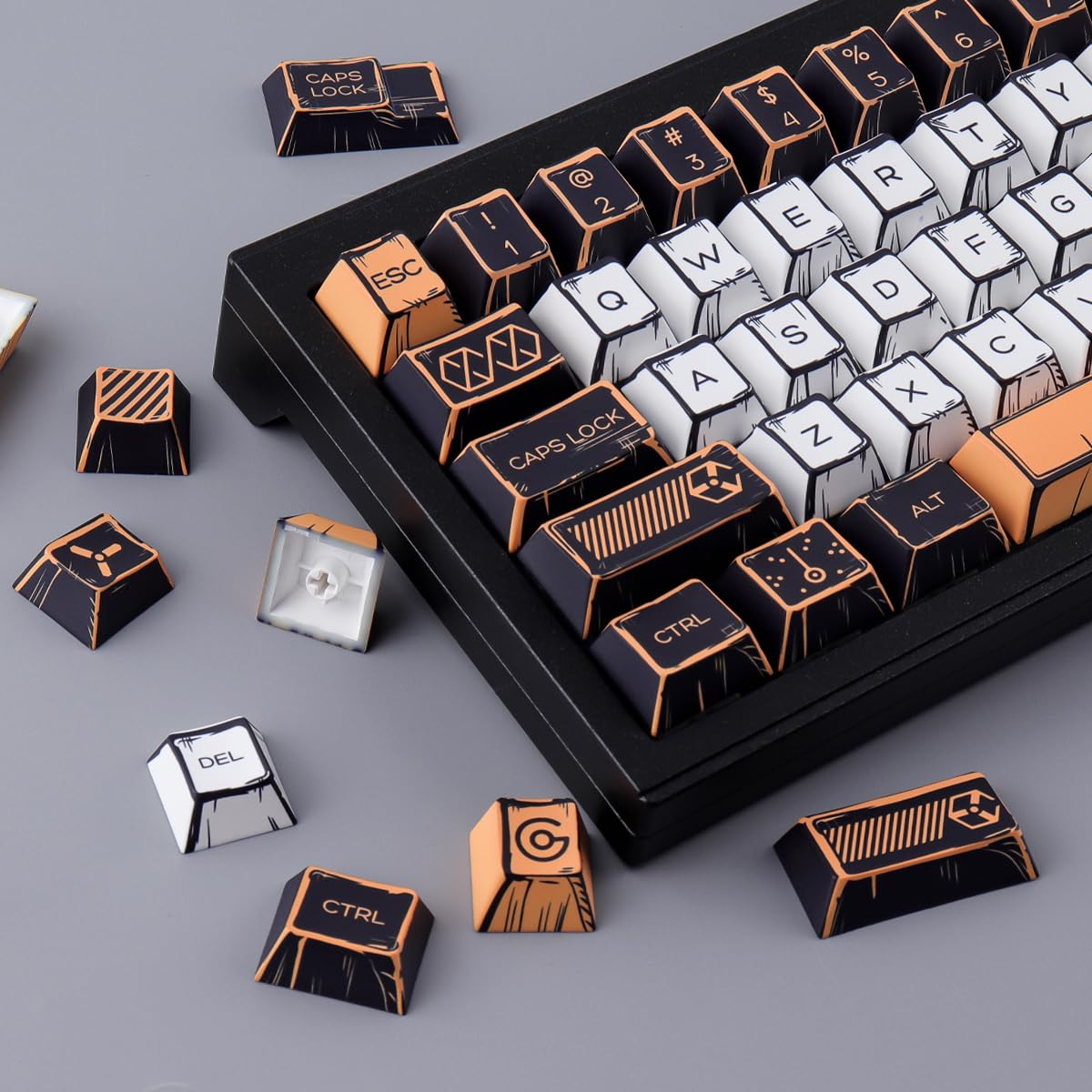 Sunzit Set di 147 copritasti in PBT, a tema manga, con profilo in ciliegio personalizzato, per switch MX ISO/ANSI, layout UK
