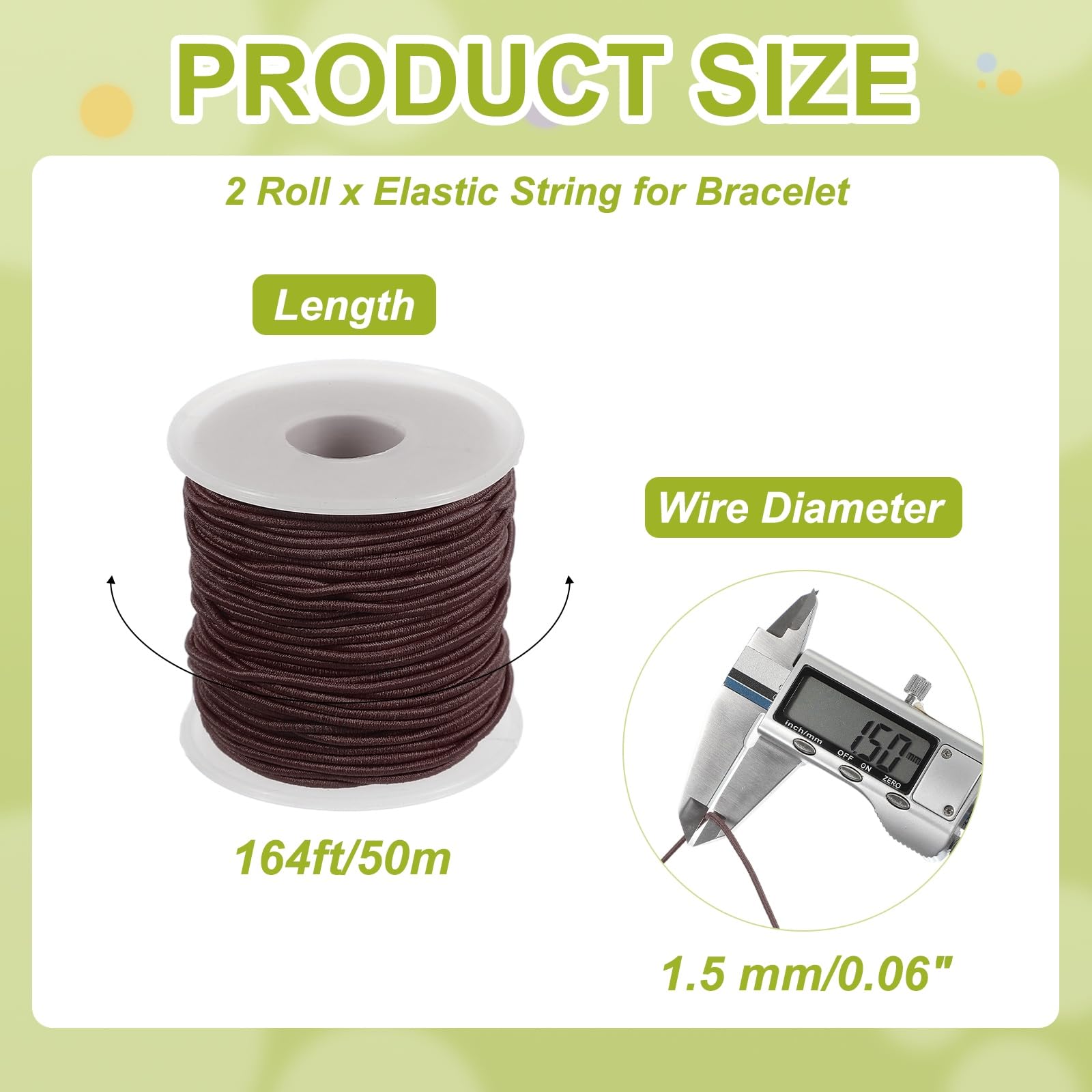 PATIKIL Elastic String for Bracelet 164 Ft/50 Meter Length 1.5 mm Dia - Image 2