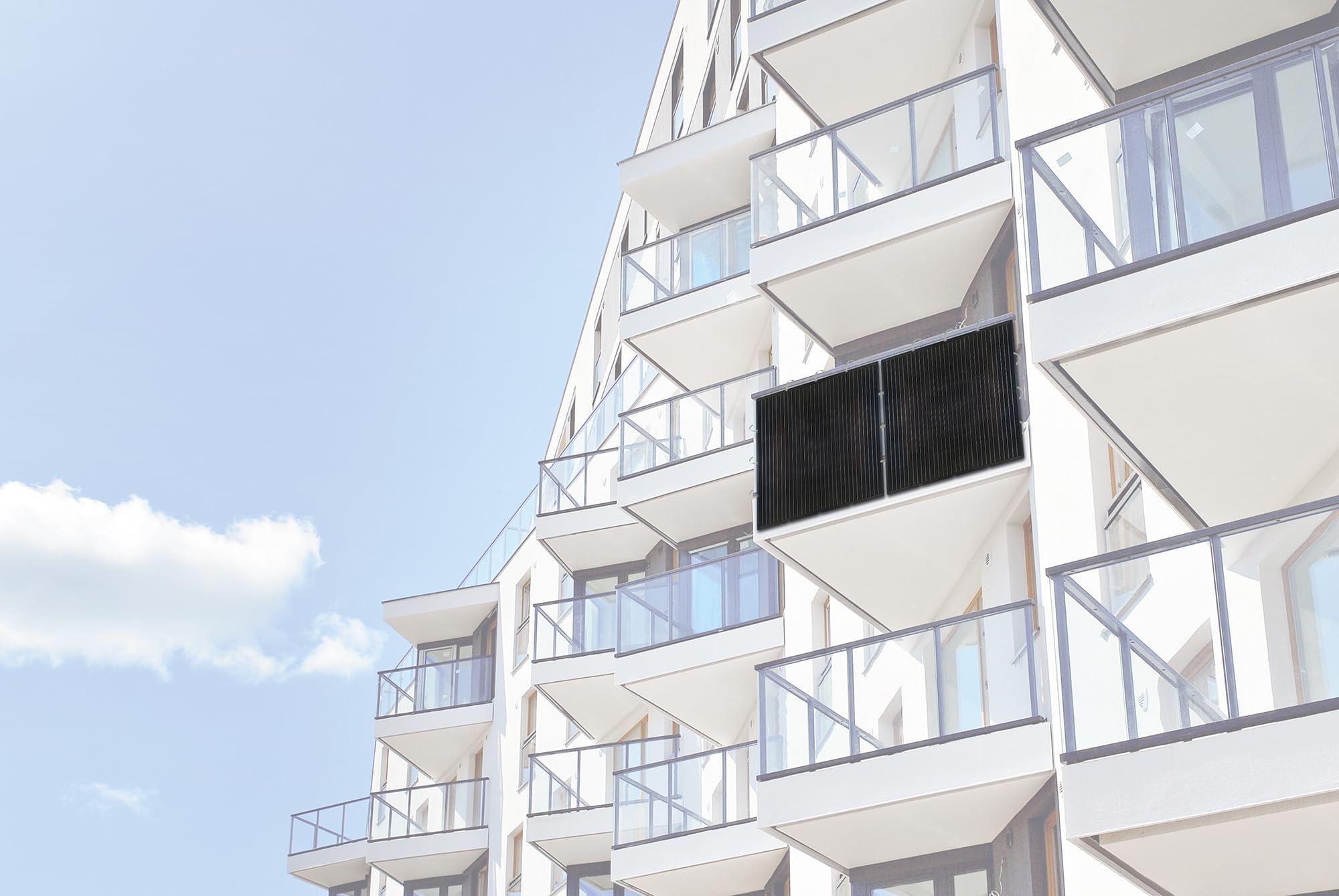 Set di 2 moduli Slim-Line con inverter, impianto solare per balcone, set completo di impianti fotovoltaici