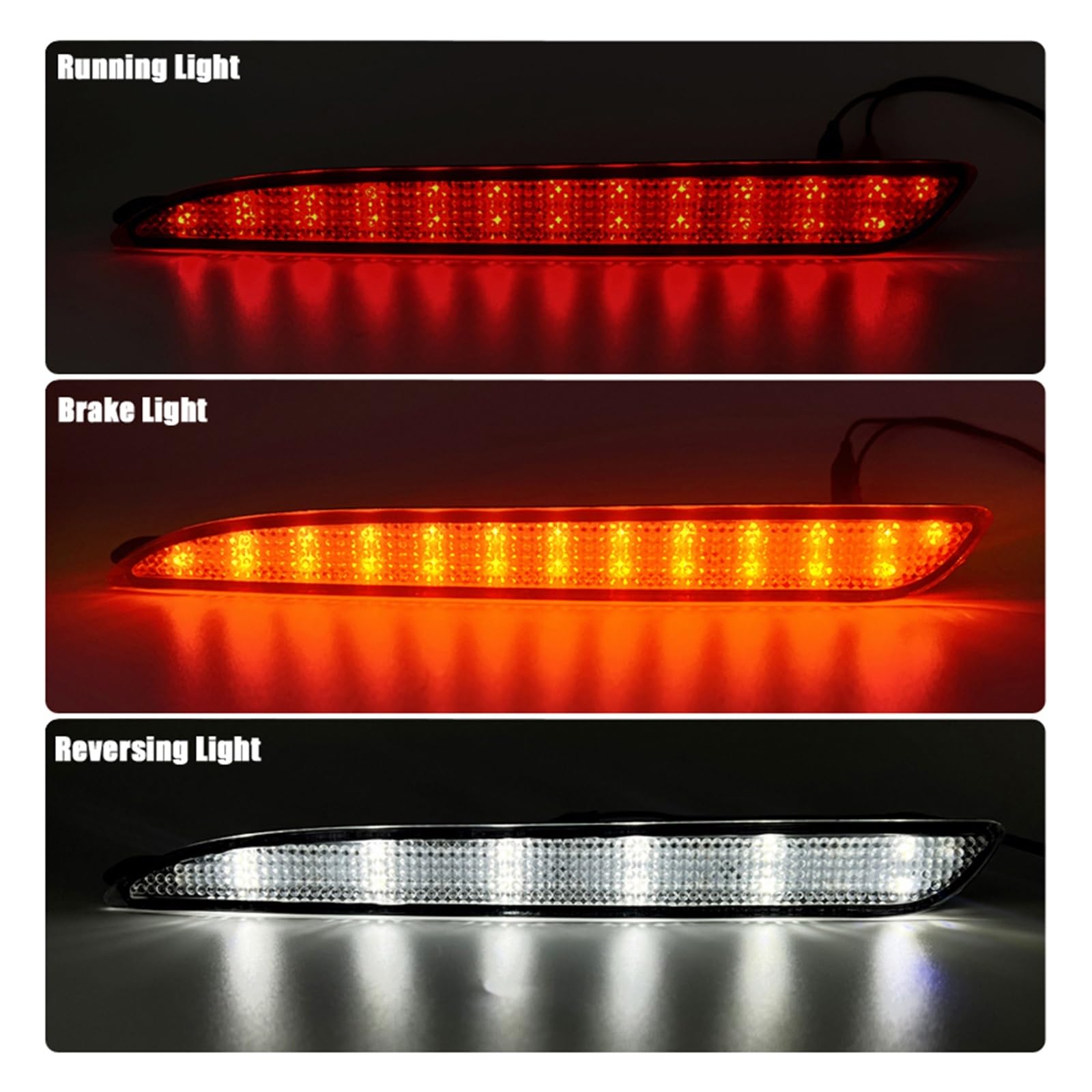 Auto fanali Posteriori 3 Funzioni Fanale Posteriore A LED Paraurti Gruppo Lampada Rosso Corsa E Jogging Luce di Freno Bianco Retromarcia per Axela 2010-2013 2011 2012