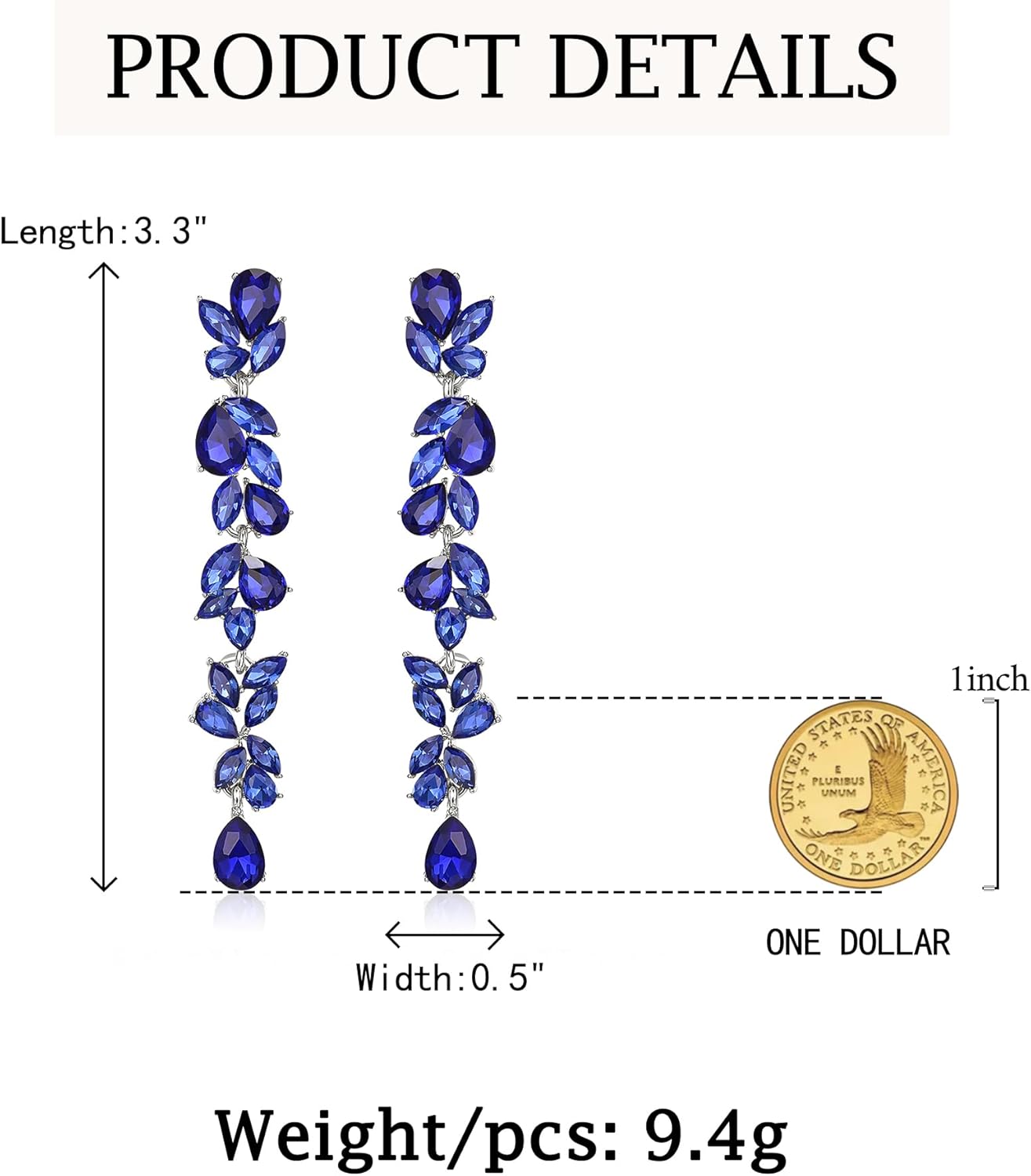 Crysdue Wedding Bridal Earrings for Bride Bridesmaid, Rhinestone Cluster Silver/14K/Rose Gold Plated Chandelier Drop Dangle Earring for Pageant Prom Party - Image 5