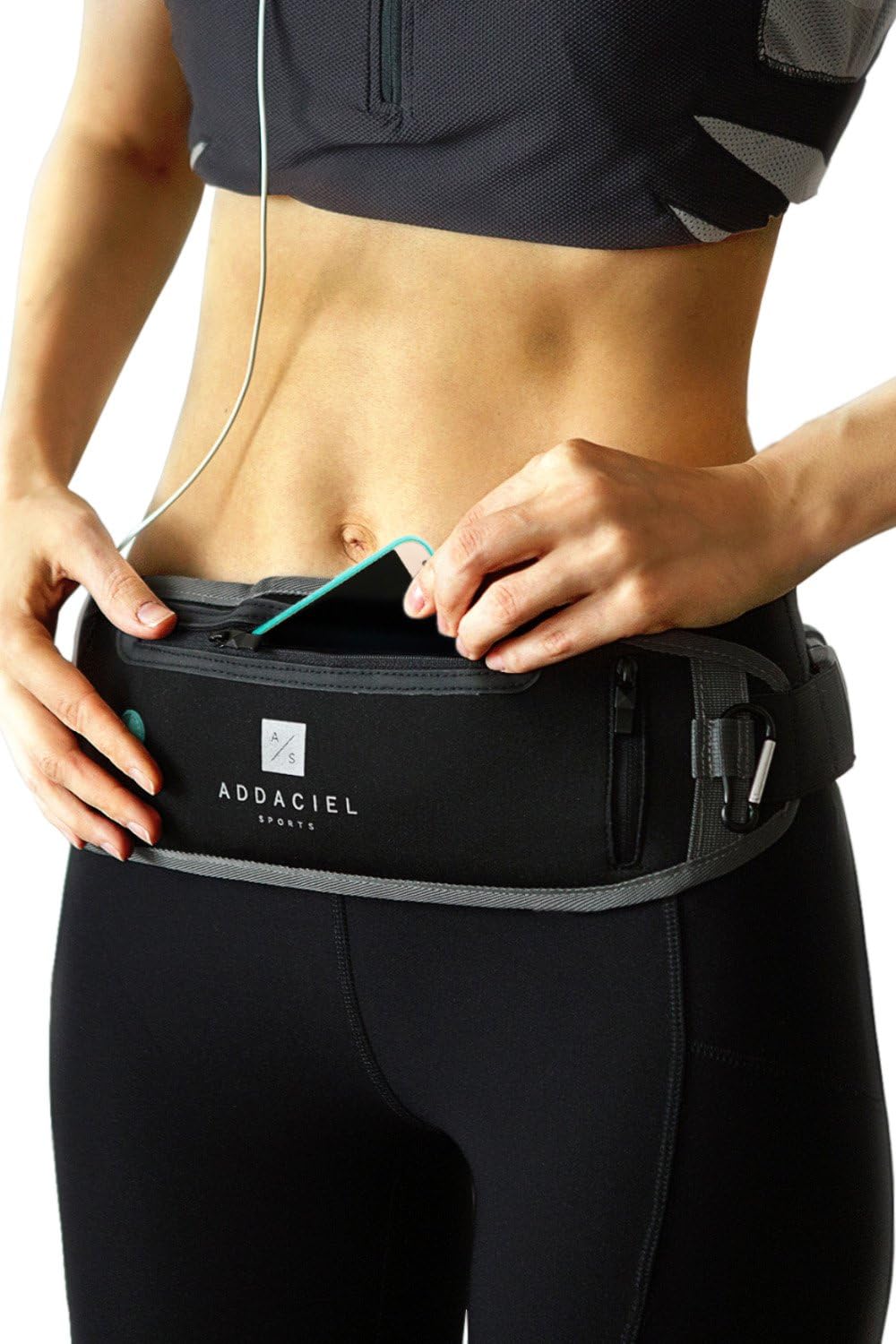 Running Belt Phone Holder Pouch for Men & Women Runners – Adjustable Cellphone Fanny Pack Accessories with Waterproof Zip Pockets – Fits iPhone X, 6, 7, 7 Plus, 8, 8 Plus, Samsung S8