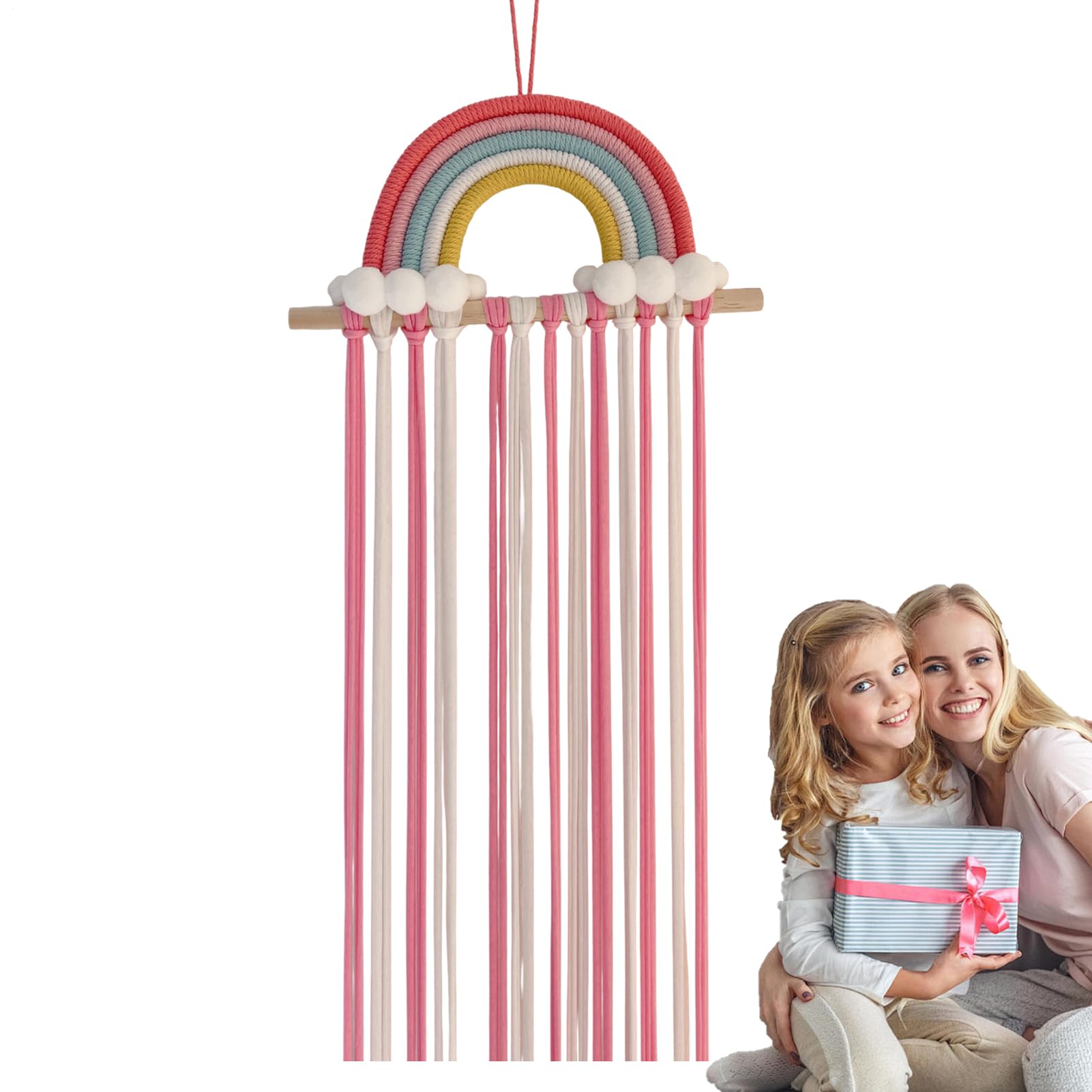 Soporte para lazos para el pelo de niñas – Organizador montado en la pared, estante de clip decorativo con almacenamiento de múltiples ranuras