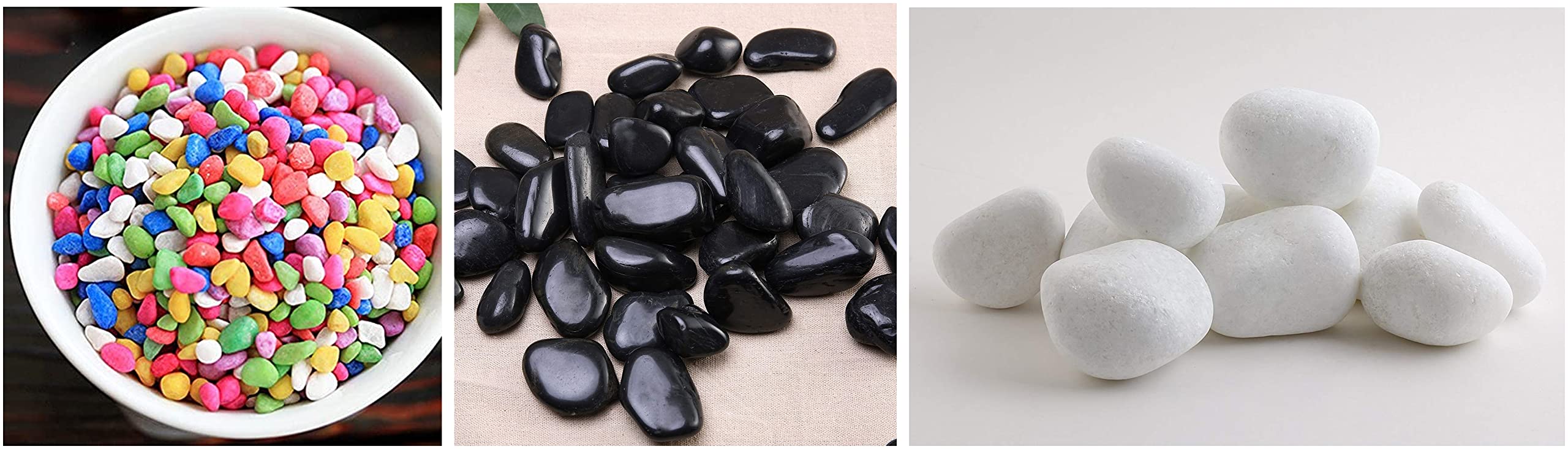 Leafy Tales Rainbow Colored Pebbles 1 kg&Leafy Tales Black Polished Marble Stone Pebbles&Leafy Tales Matt White Stones Big (B0BC9P9M8V) Amazon Price History, Amazon Price Tracker