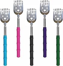 CERRXIAN 5 Pack Telescoping Back Scratcher, Portable Extendable Back Scratcher, Telescoping Metal Back Scratchers/Hand Massager with Soft Rubber Handles for Adults, Kids,Dogs