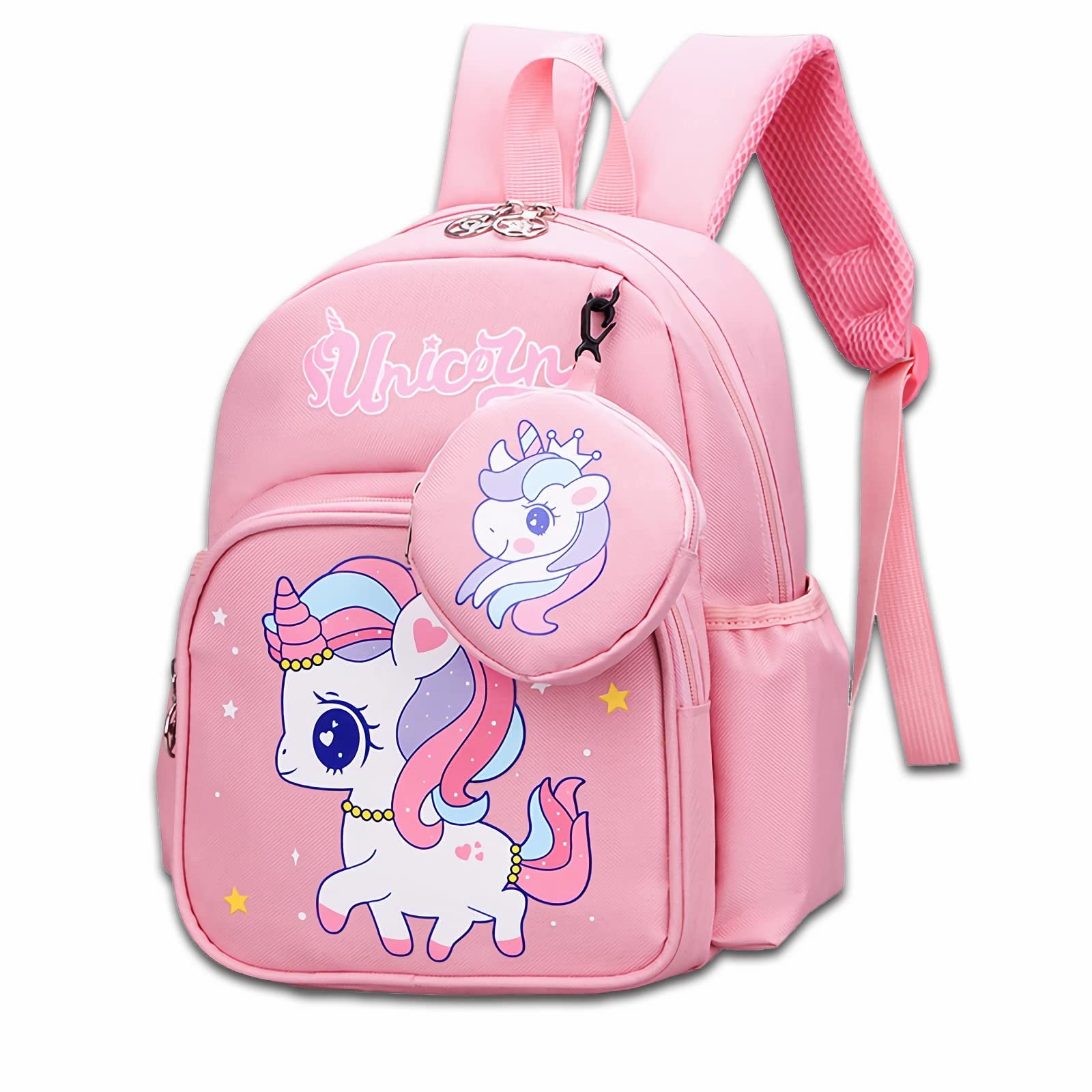 Toddler Backpack Cute Cartoon Schoolbag Lightweight Bookbags Daypack School Backpack with Adujustable Strap Small Preschool School Bag with Coin Pocket for Girls Boys (Pink), One Size