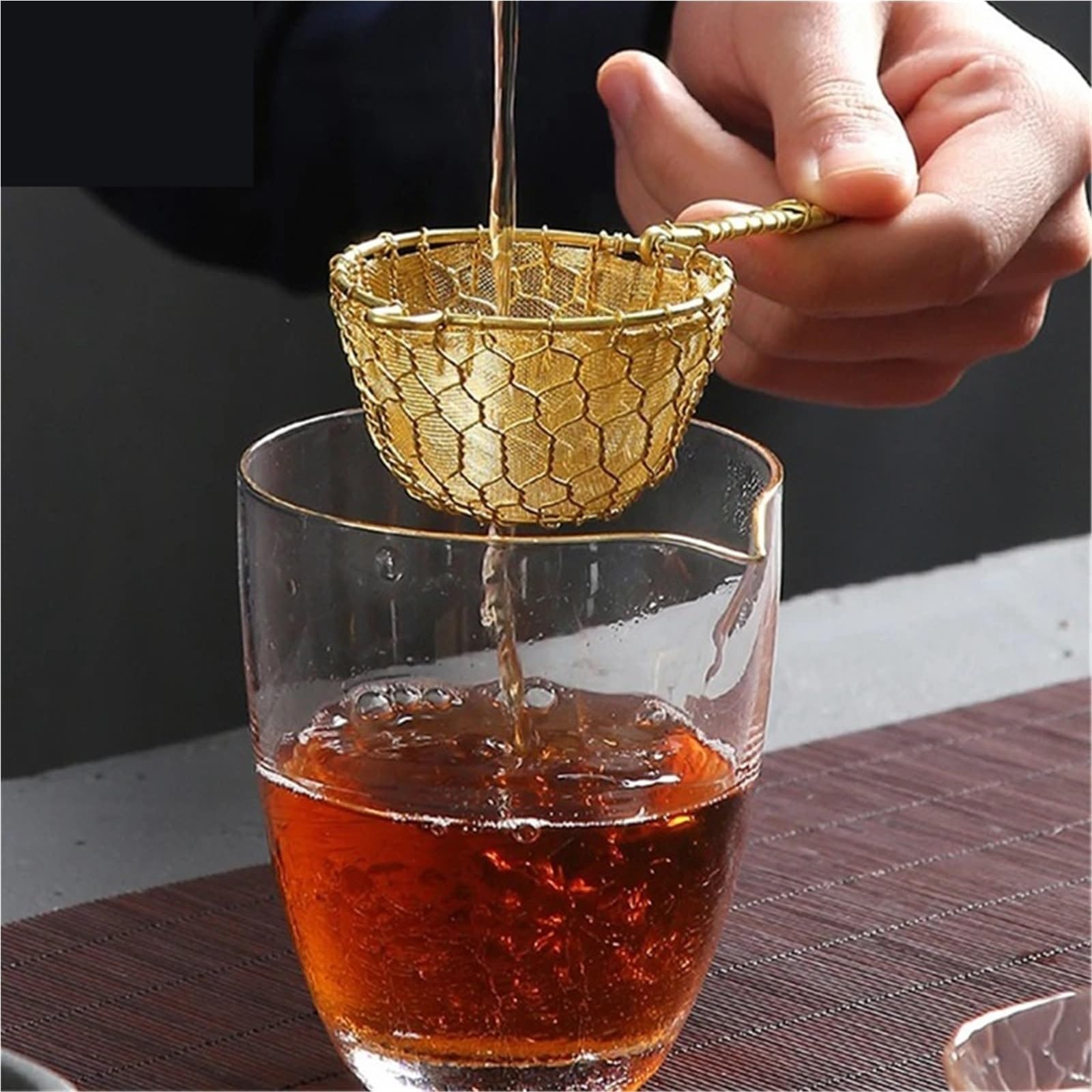 1 Uds colador de cóctel barra cobre fino cónico ideal for quitar la broca del jugo Julep Para CóCteles