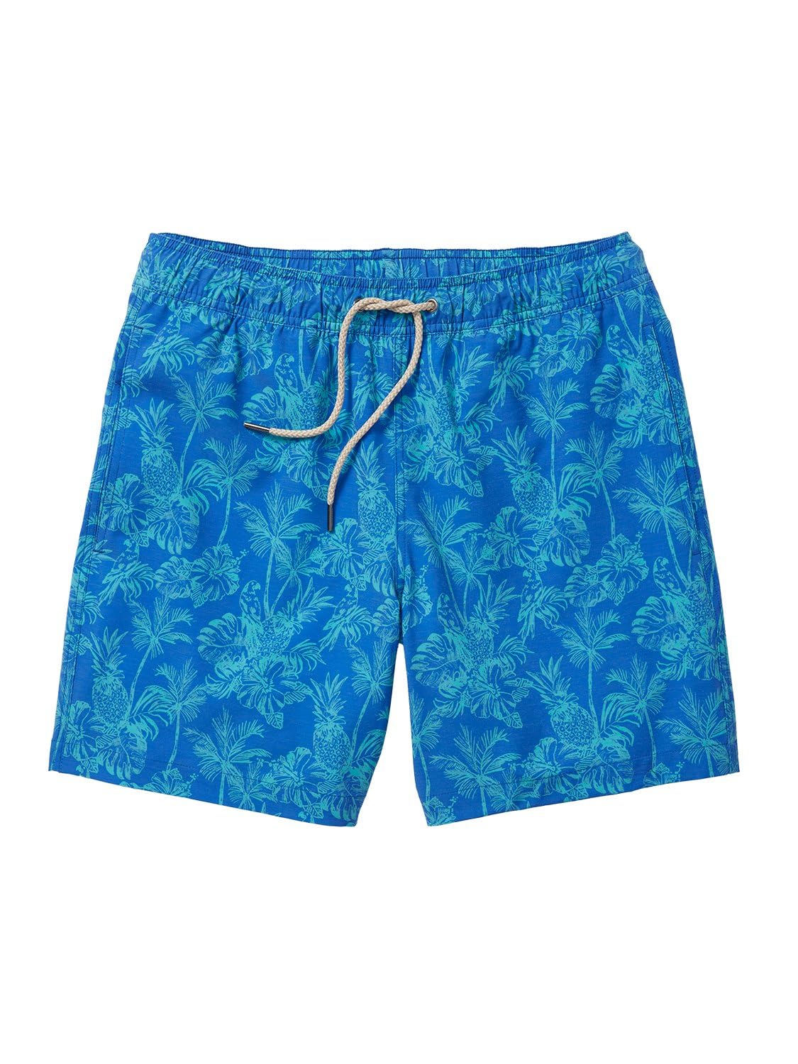 Fair Harbor The Bayberry Trunk –– Men's Swim Suits with Liner, 7-inch Inseam –– Anti-Chafe Classic fit Swim Trunks, Tropical Cobalt, L