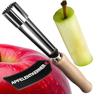 4smile Dénoyauteur de pommes – Emporte-pomme pratique avec lame en acier inoxydable Ø 1,5 cm et manche en bois – Coupe-pommes de qualité supérieure pour pommes au four et tartes aux pommes