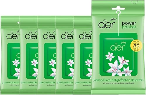 Godrej Aer Power Pocket Lavender Bloom - Fragancia de baño, 0.35 onzas, 6 unidades, color verde